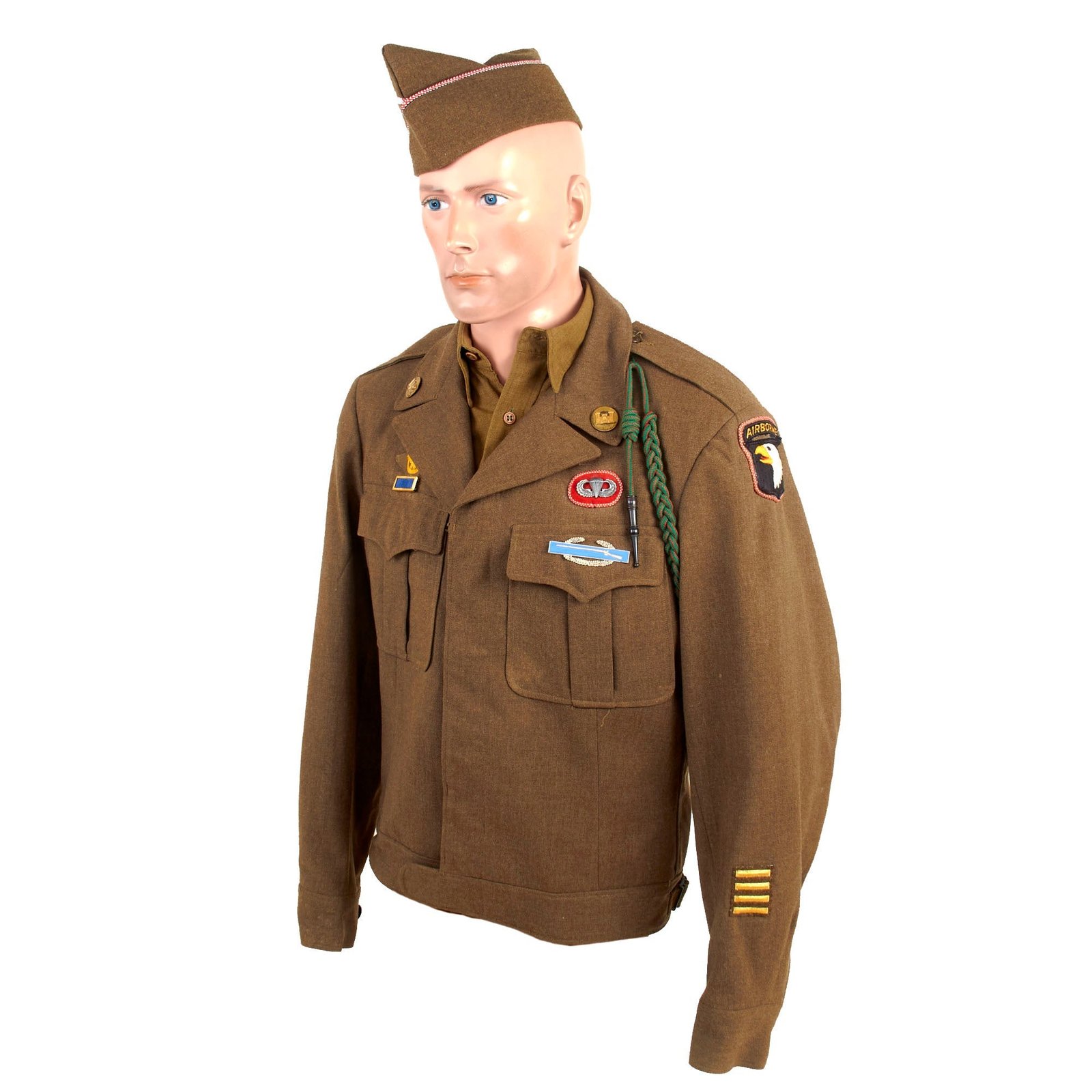 Buy Original U.S. WWII Army Corps of Engineers, 101st Airborne Division Ike Jacket With Cap Piping Personalized Bordered Insignia | Original Firearms Antique For Sale