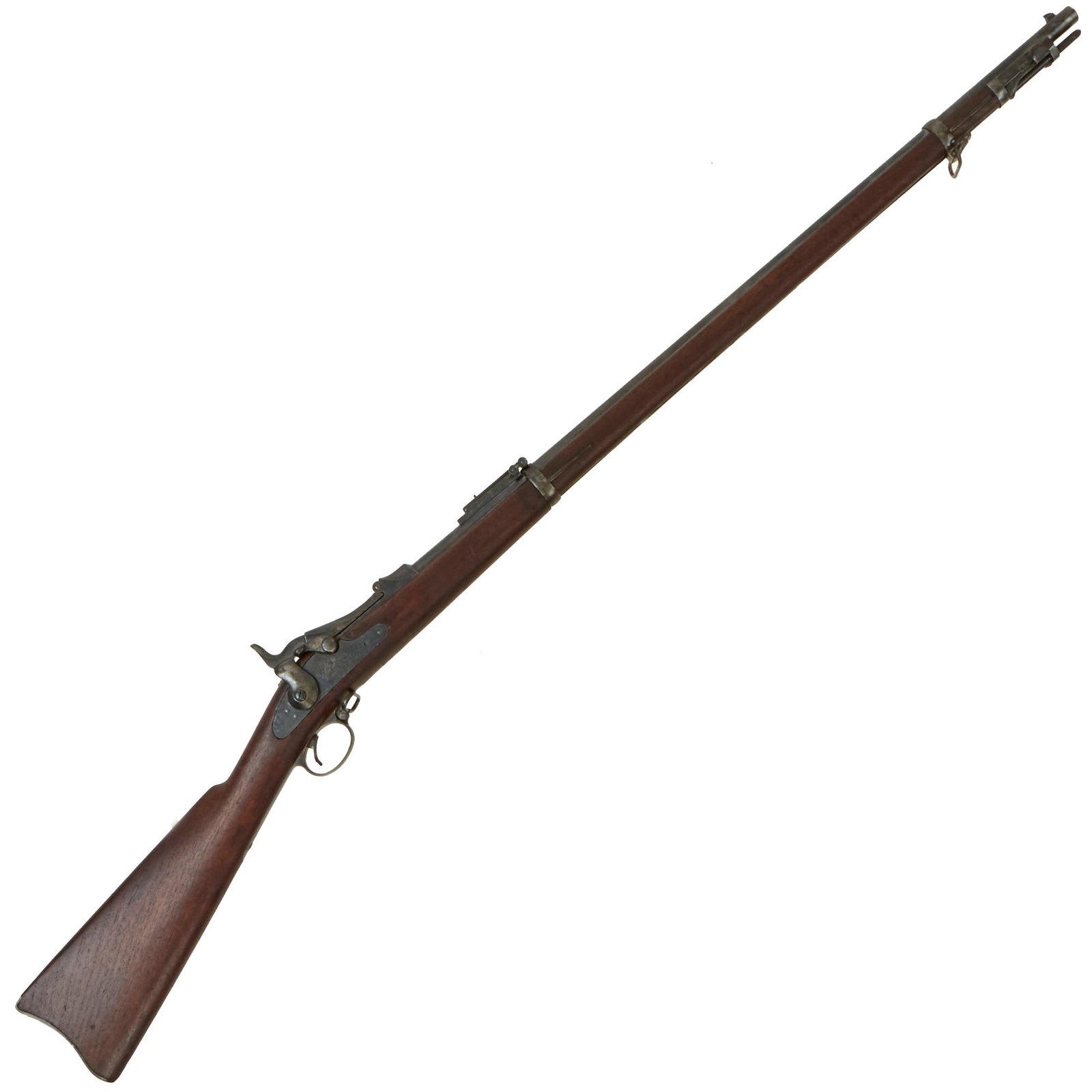Buy Original U.S. Springfield Trapdoor Model 1884 Round Rod Bayonet Rifle made in 1892 - Serial 558068 | Original Firearms Antique For Sale