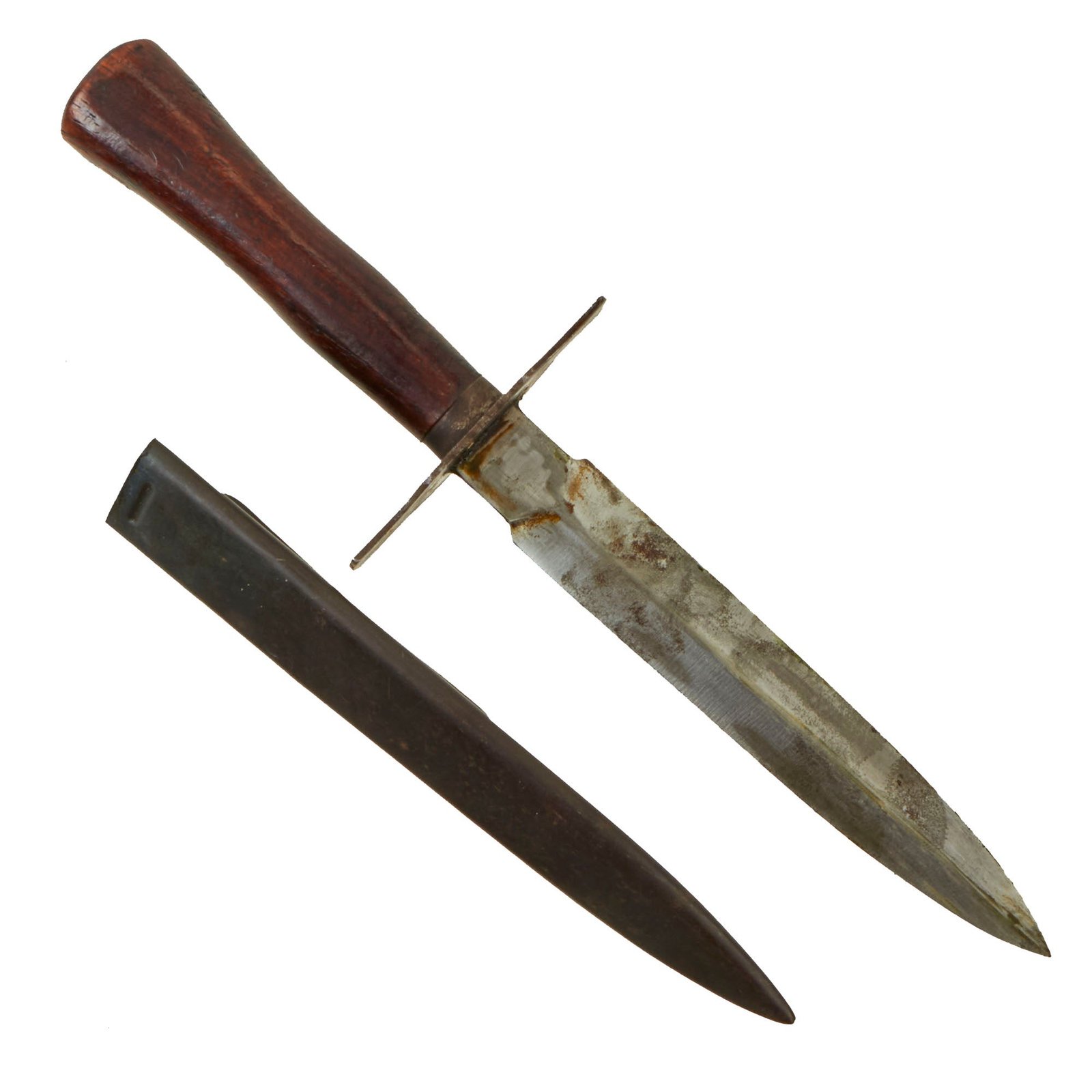 Buy Original French WWI M1916 Type 2 Fighting Knife with Scabbard - Le Vengeur de 1870 | Original Firearms Antique For Sale