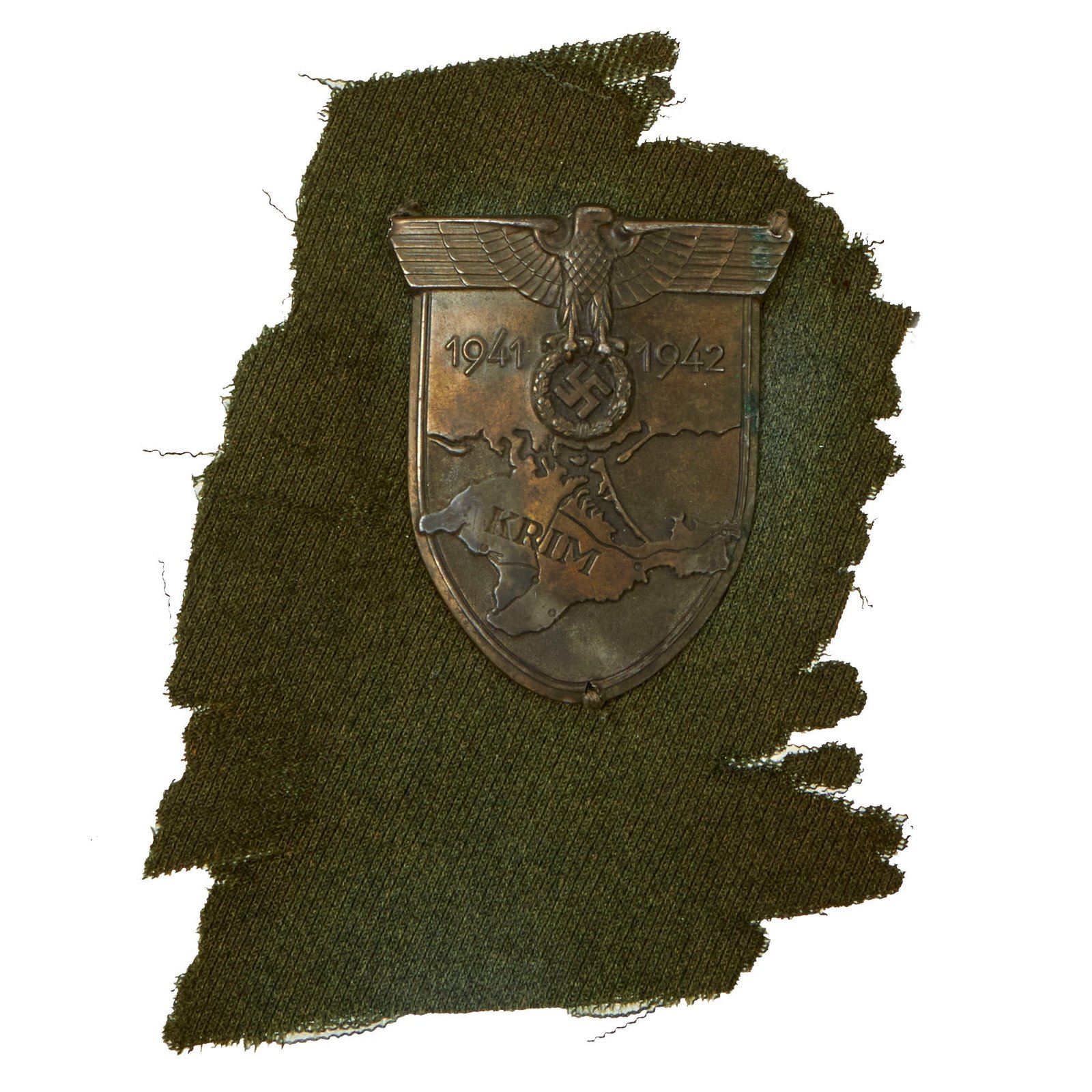 Buy Original German WWII Uniform Cut Off Heer Army Crimea Krim Shield Decoration - Krimschild | Original Firearms Antique For Sale