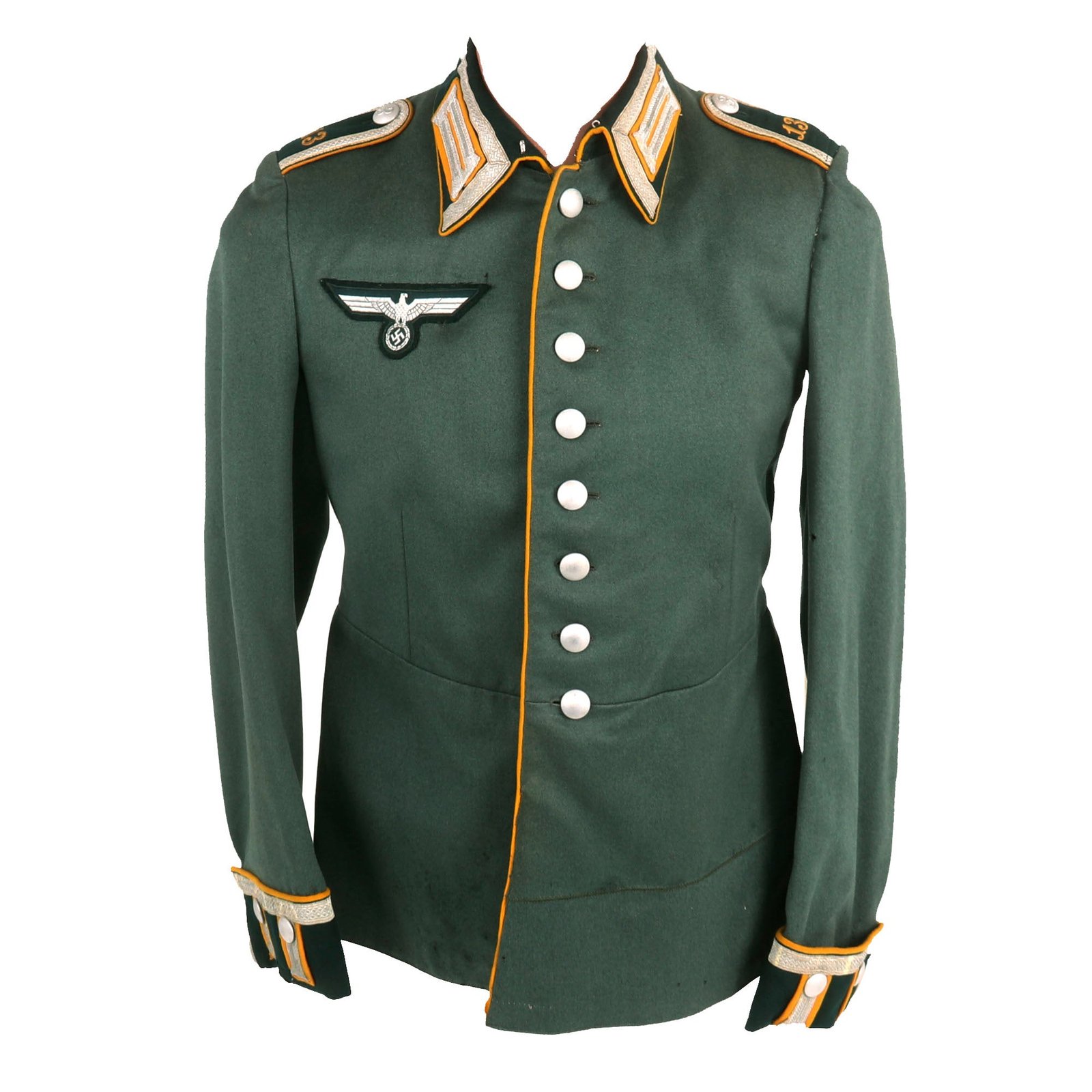 Buy Original German WWII Heer 13th Cavalry Wachtmeister NCO M35 Waffenrock Dress Tunic with Period Repairs | Original Firearms Antique For Sale
