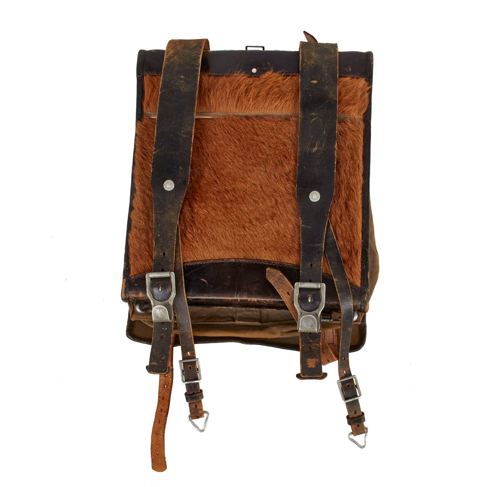 Buy Original German WWII Waffen SS Marked Tornister 34 Cowhide Backpack with RZM Tag - Schutzstaffel | Original Firearms Antique For Sale