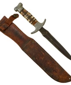 Buy Original U.S. WWII Fighting Knife Made with Model 1918 Mark I Trench Knife Blade in 1943-Dated Boyt Scabbard | Original Firearms Antique For Sale