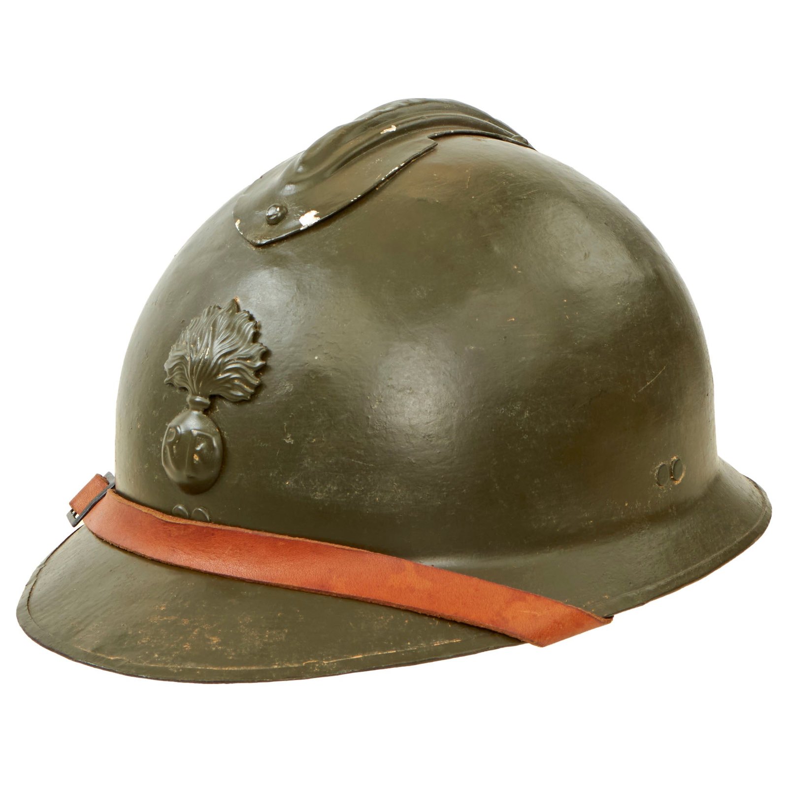 Buy Original French WWII Model 1926 Adrian Infantry Combat Helmet with Complete Liner & Chinstrap | Original Firearms Antique For Sale