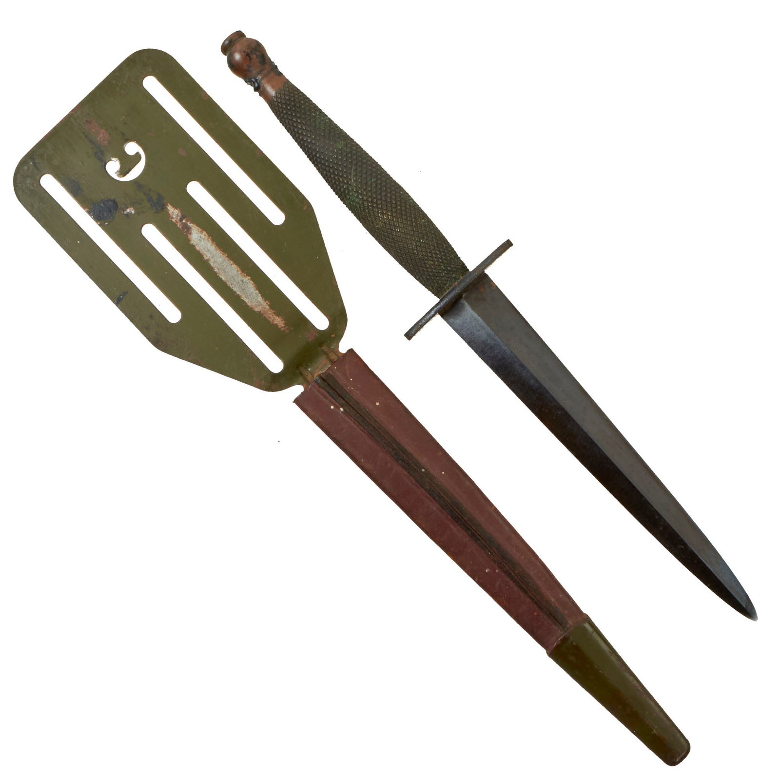 Buy Original U.S. WWII OSS Stiletto by Landers, Frary, and Clark with Pancake Flipper Scabbard | Original Firearms Antique For Sale