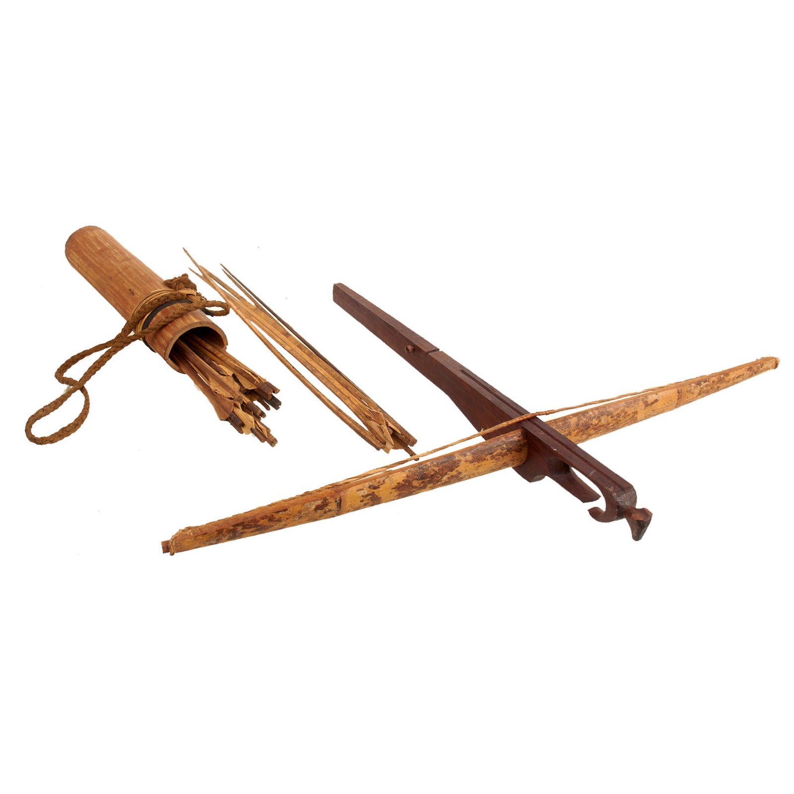Buy Original Vietnam War Montagnard Crossbow with Bolts and Quiver - USGI Bring Back | Original Firearms Antique For Sale