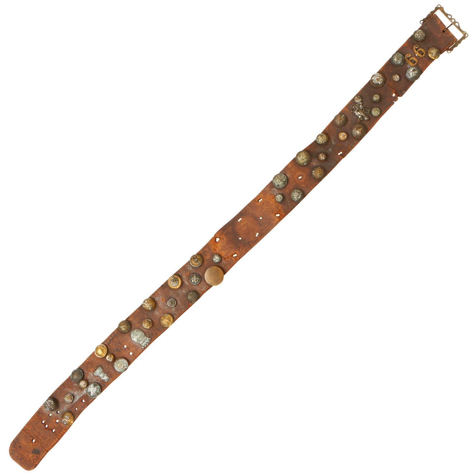 Buy Original U.S. Spanish-American War Hate Belt Made with 44 U.S., Cuban, & Spanish Buttons | Original Firearms Antique For Sale