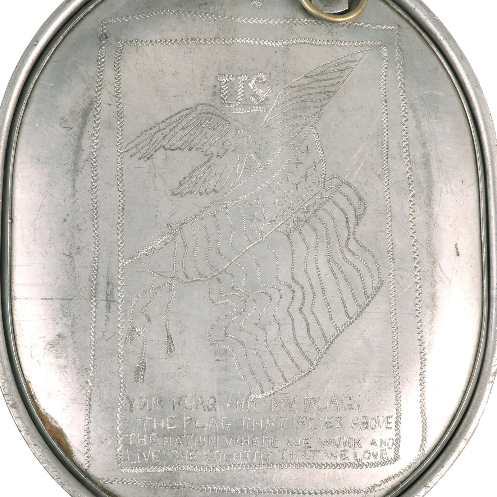 Buy Original U.S. WWI Trench Art M1910 Mess Kit Dated 1918 Personalized by Ester Laubstine, K. Company of the 139th Infantry Regiment, 35th Infantry DIvision | Original Firearms Antique For Sale