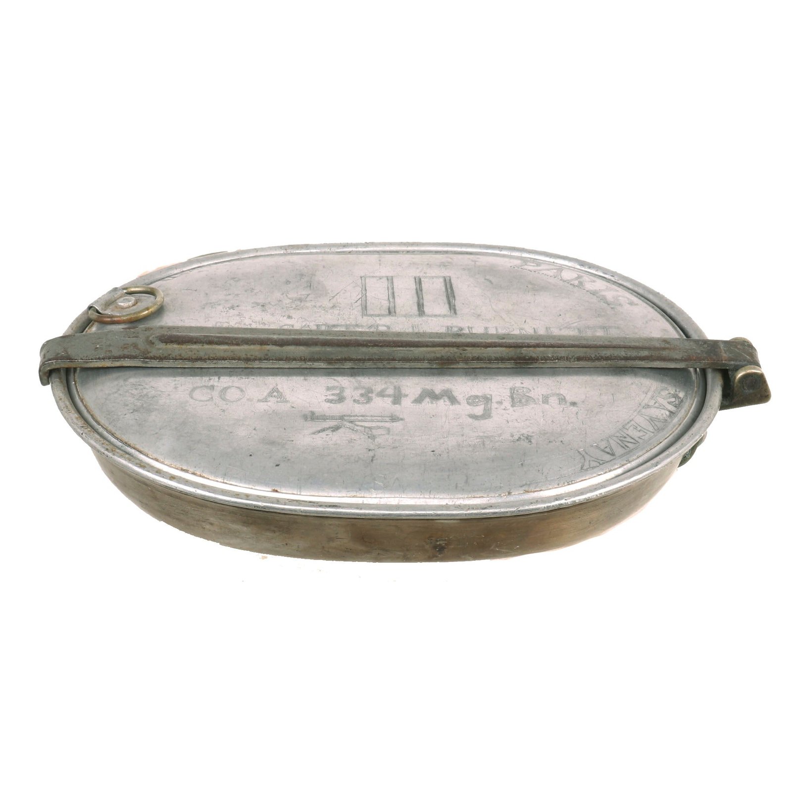 Buy Original U.S. WWI Trench Art M1910 Mess Kit Named to Commander of Company A 334th Machine Gun Battalion, 87th Division | Original Firearms Antique For Sale