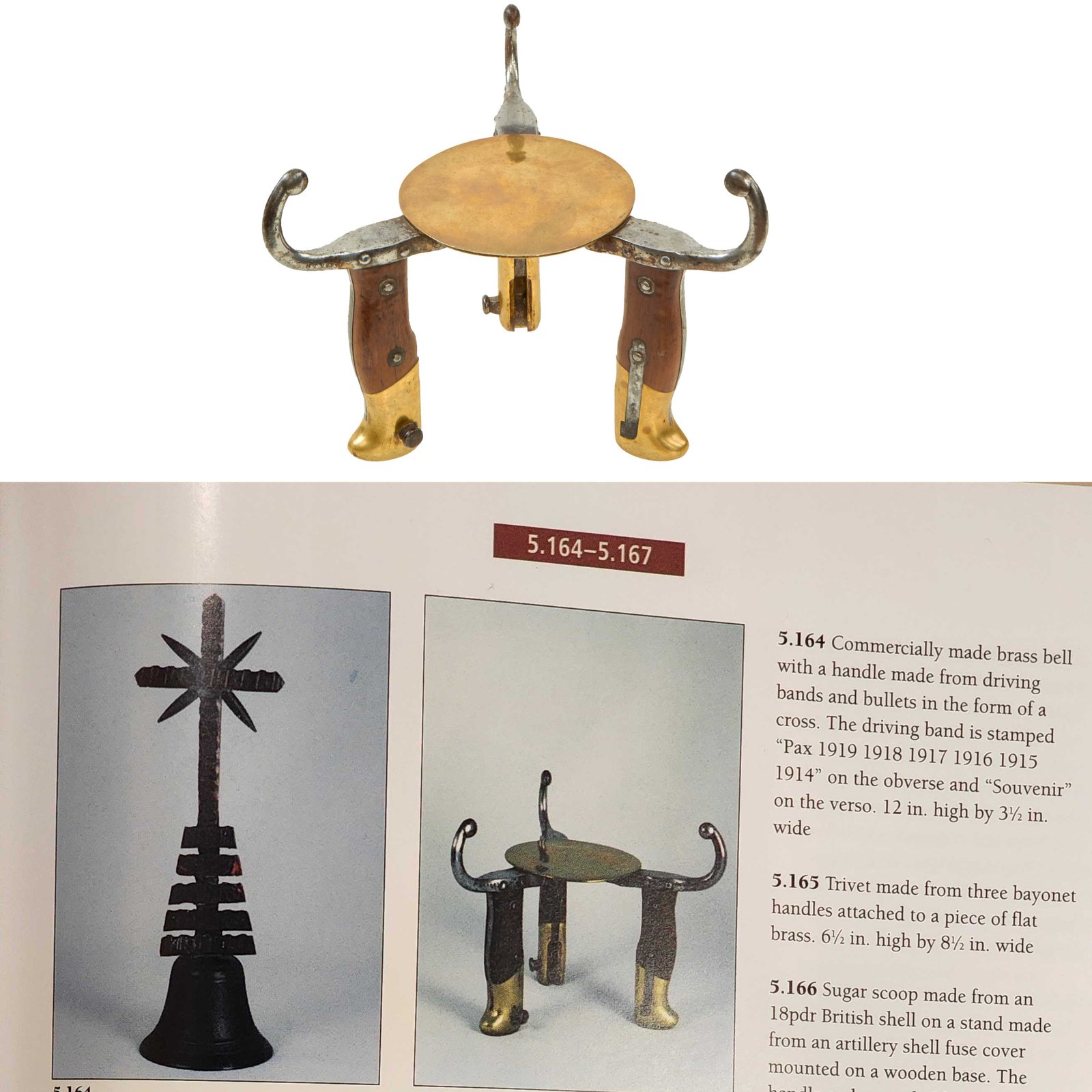 Buy Original French WWI Trench Art M1874 Gras Bayonet Trivet As Featured In The Book “Trench Art, An Illustrated History” by Jane Kimball on Page 195 | Original Firearms Antique For Sale