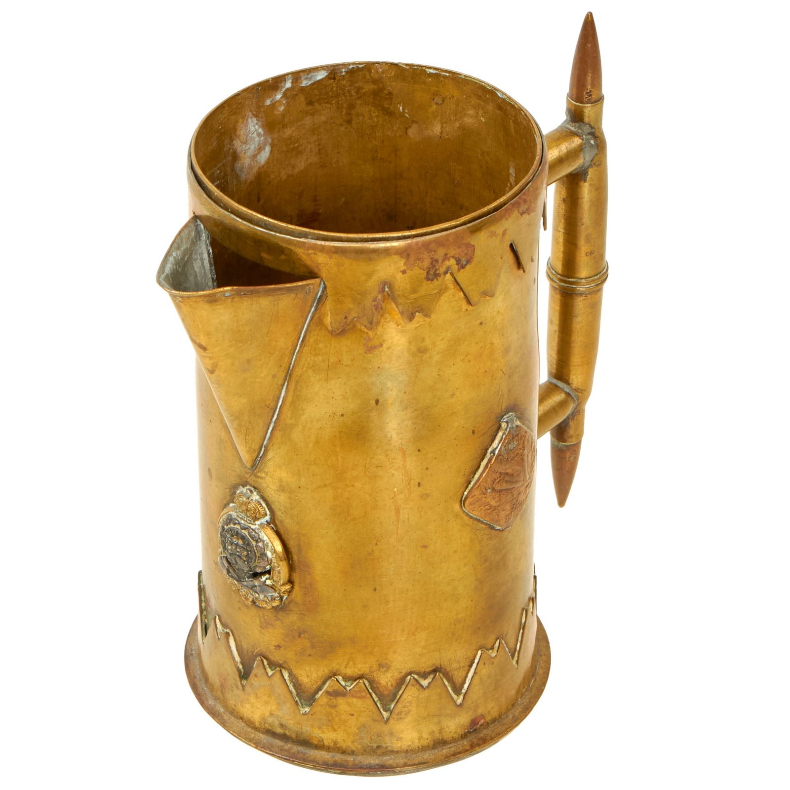 Buy Original Canadian WWI Trench Art Pitcher Featured in Trench Art: An Illustrated History by Jane A. Kimball | Original Firearms Antique For Sale