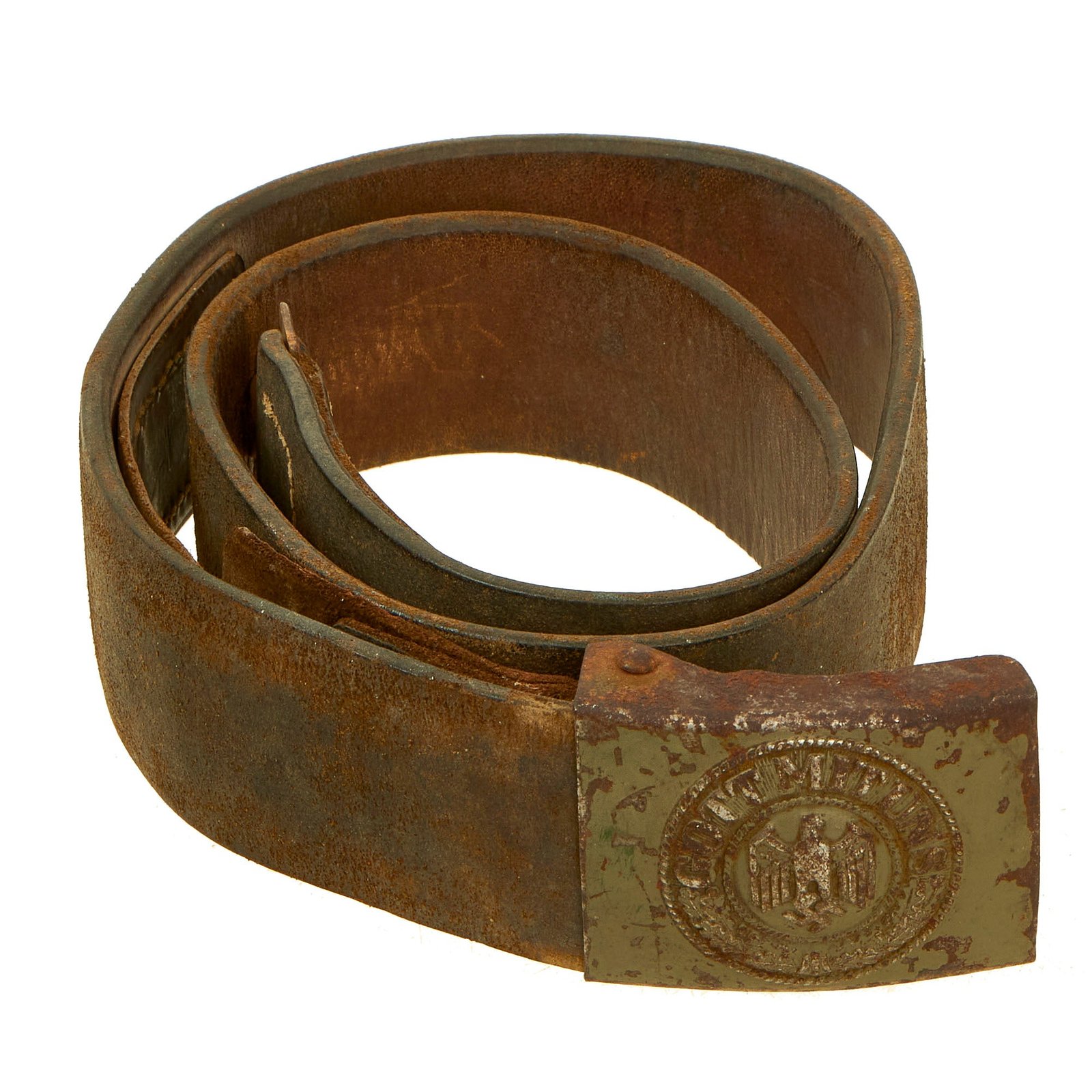 Buy Original German WWII Service Used Wehrmacht Army Heer Belt with EM/NCO Steel Buckle - dated 1940 | Original Firearms Antique For Sale