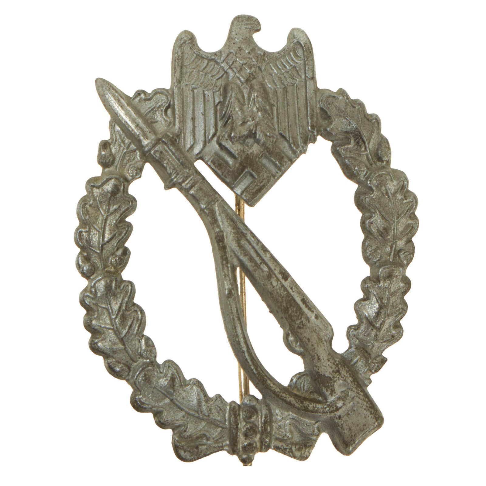 Buy Original German WWII Silver Grade Infantry Assault Badge Featured in Sascha Weber Book - Unmarked | Original Firearms Antique For Sale