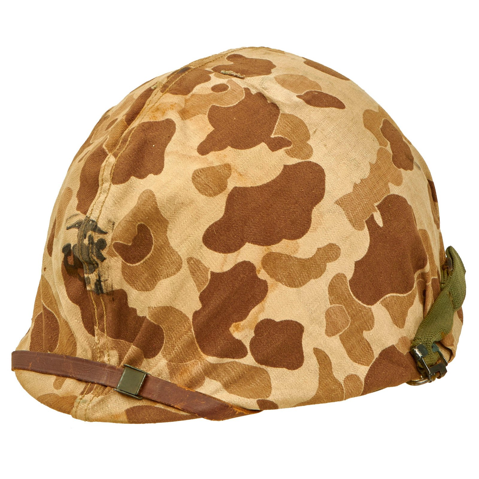 Buy Original U.S. Korean War USMC M1 Helmet Complete with Liner and USMC Cover | Original Firearms Antique For Sale