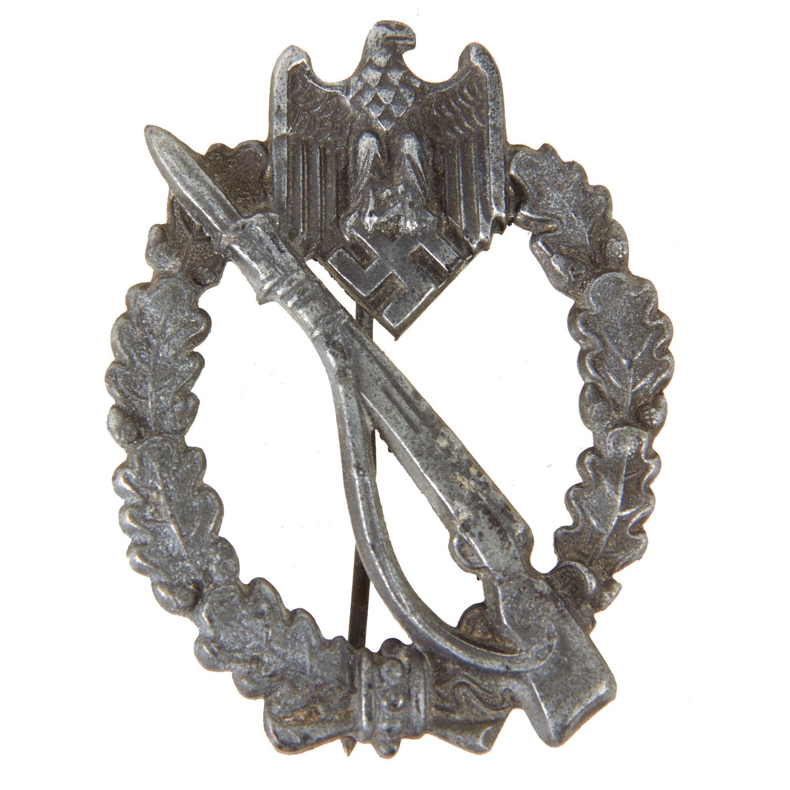 Original German WWII Silver Grade Infantry Assault Badge Featured in Sascha Weber Book - Unmarked