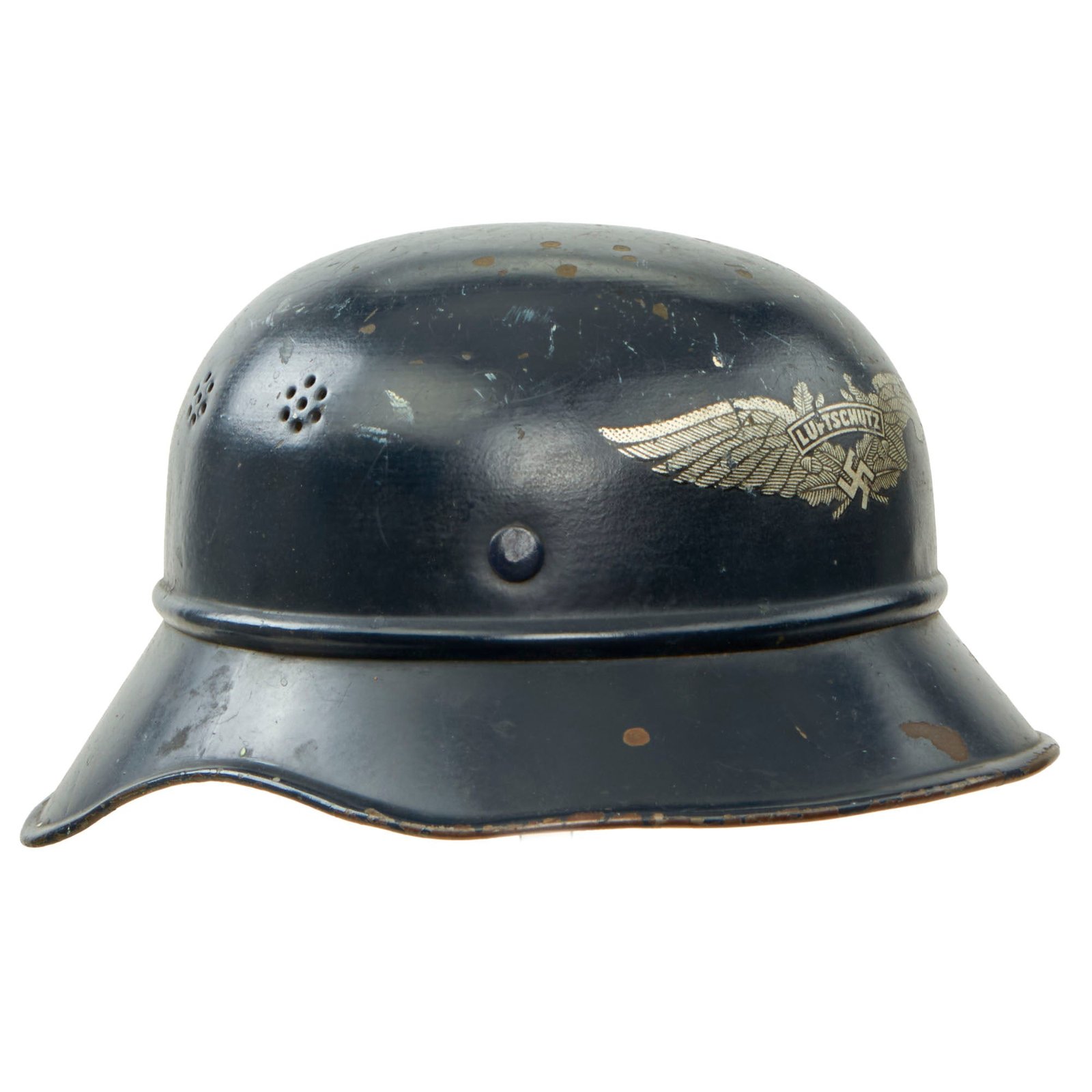 Buy Original German WWII M38 Luftschutz Beaded Gladiator Air Defense Helmet with 55cm Liner - dated 1938 | Original Firearms Antique For Sale