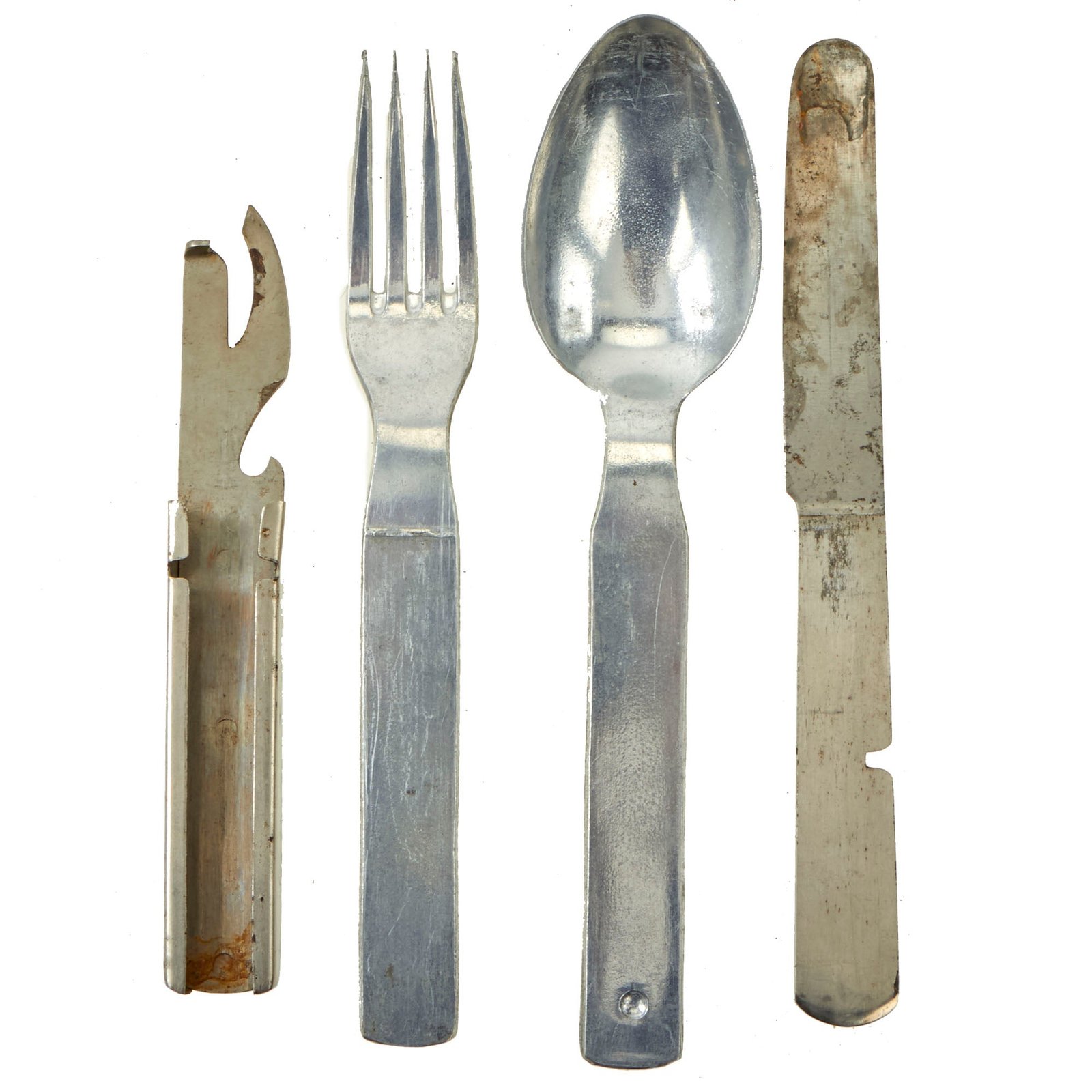 Buy Original German WWII Mess Kit Utensil Set - Mixed Set of Steel & Aluminum | Original Firearms Antique For Sale