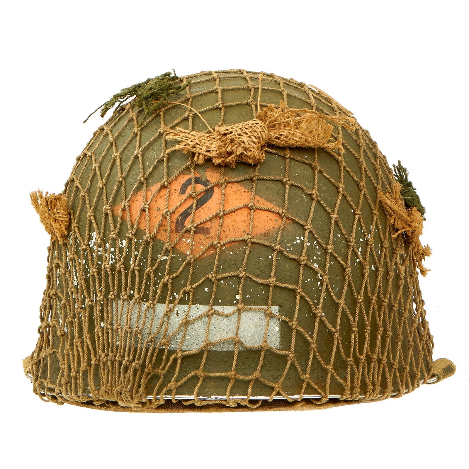 Buy Original Film Prop US WWII Saving Private Ryan 2nd Ranger Battalion Netted M1 Helmet With Original WWII Westinghouse Liner | Original Firearms Antique For Sale
