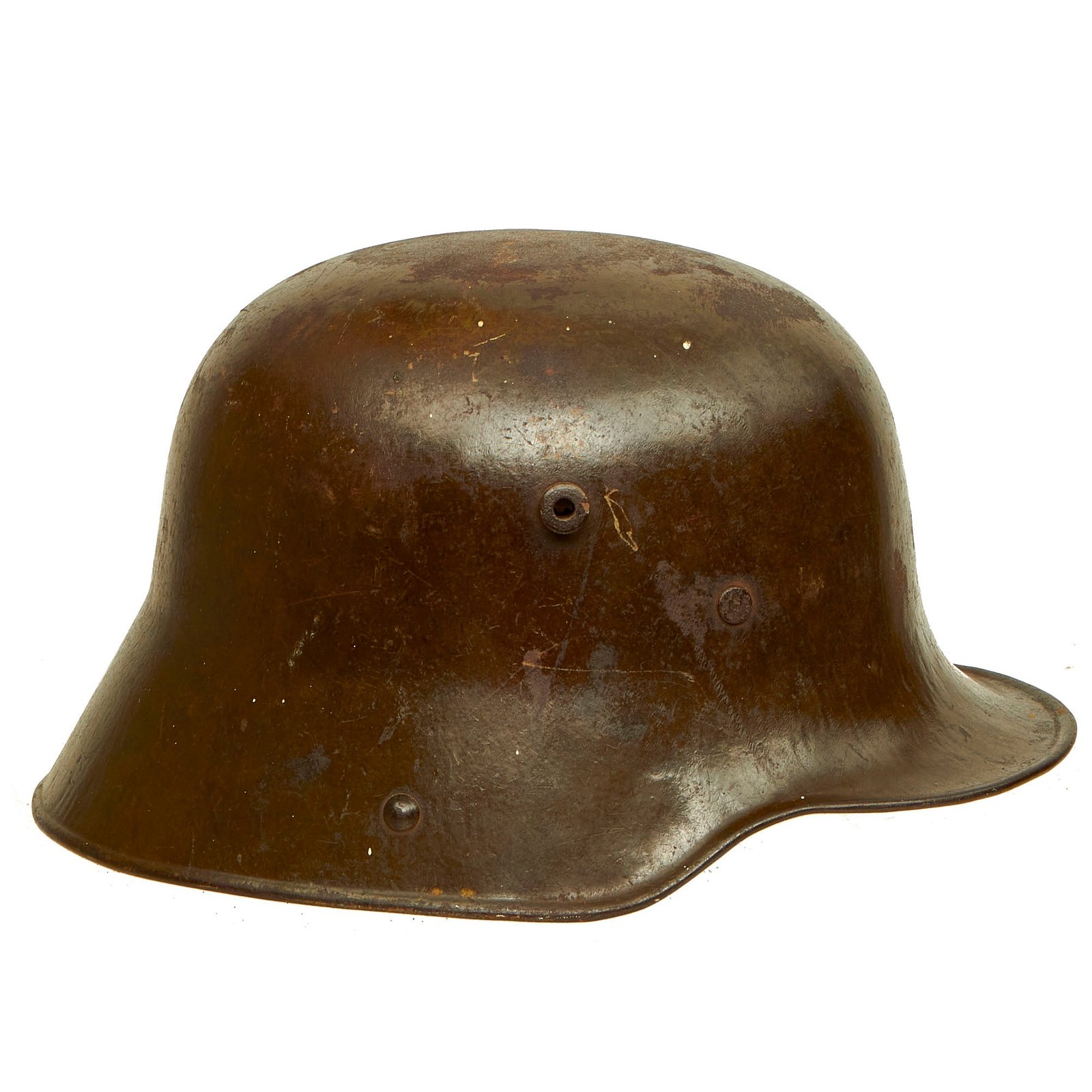 Buy Original Imperial German WWI Battle Damaged M16 Stahlhelm Army Helmet Shell M17 Liner Band - marked ET66 | Original Firearms Antique For Sale