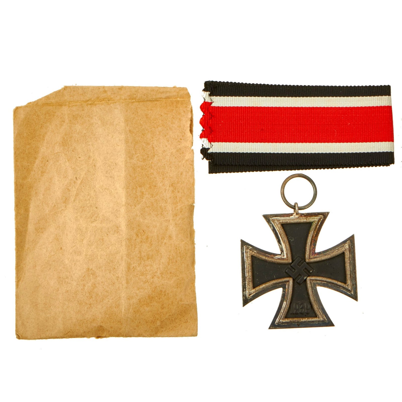 Buy Original German WWII Wehrmacht Iron Cross 2nd Class 1939 with Ribbon in Paper Packet - EKII | Original Firearms Antique For Sale
