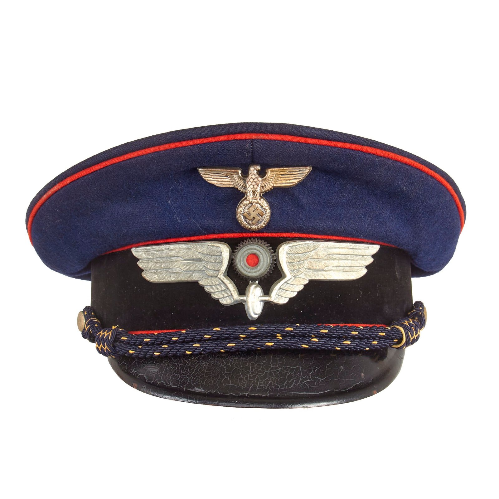 Buy Original WWII German Deutsche Reichsbahn Railway Official’s Schirmmütze Visor Cap by Leopold Appert | Original Firearms Antique For Sale