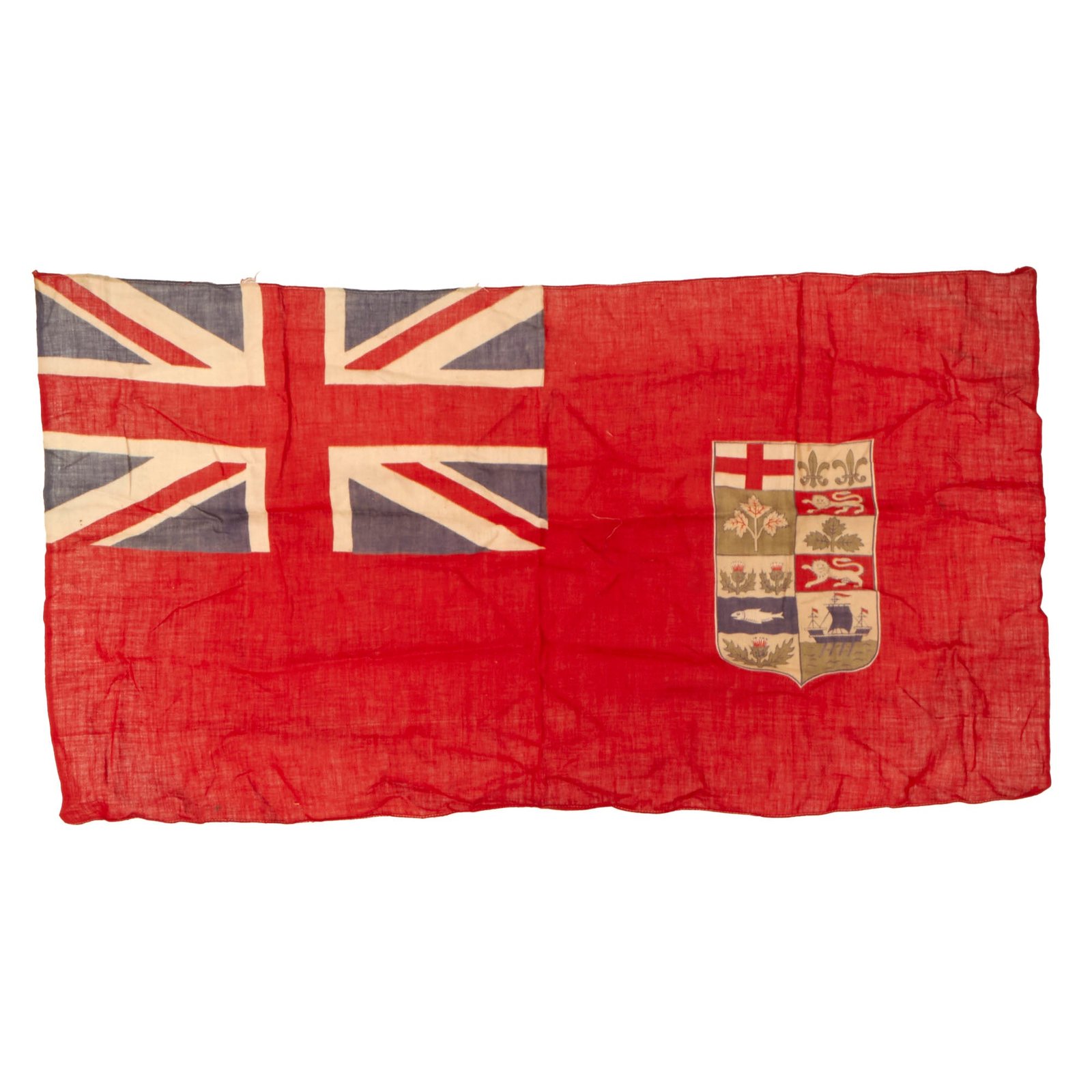 Buy Original Canadian WWI Early National Red Ensign Flag (1868-1921) - 19" x 34” | Original Firearms Antique For Sale