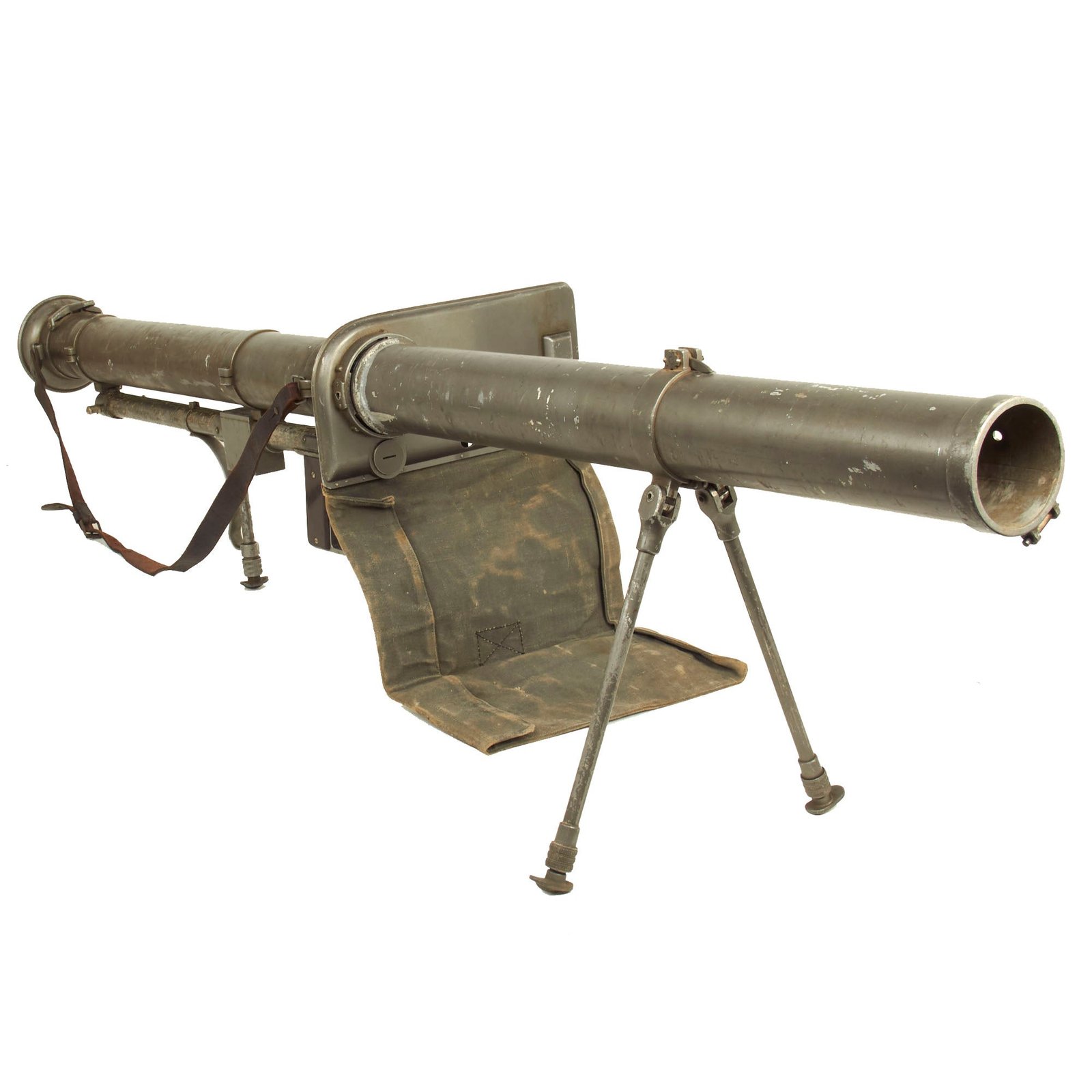 Buy Original Spanish Inert 88.9mm Instalaza M65 Bazooka Anti-Tank Launcher with Canvas Face Shield | Original Firearms Antique For Sale