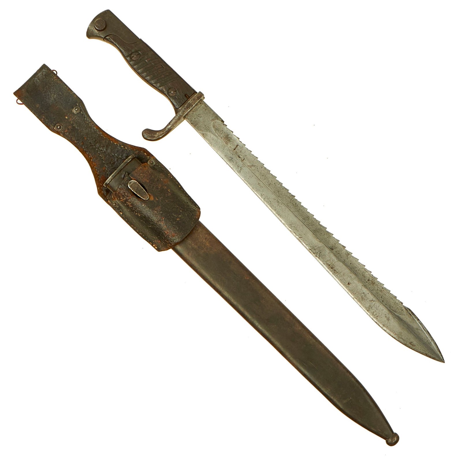 Buy Original German WWI Unmarked M1898/05 n/A Butcher Sawback Bayonet with Scabbard | Original Firearms Antique For Sale