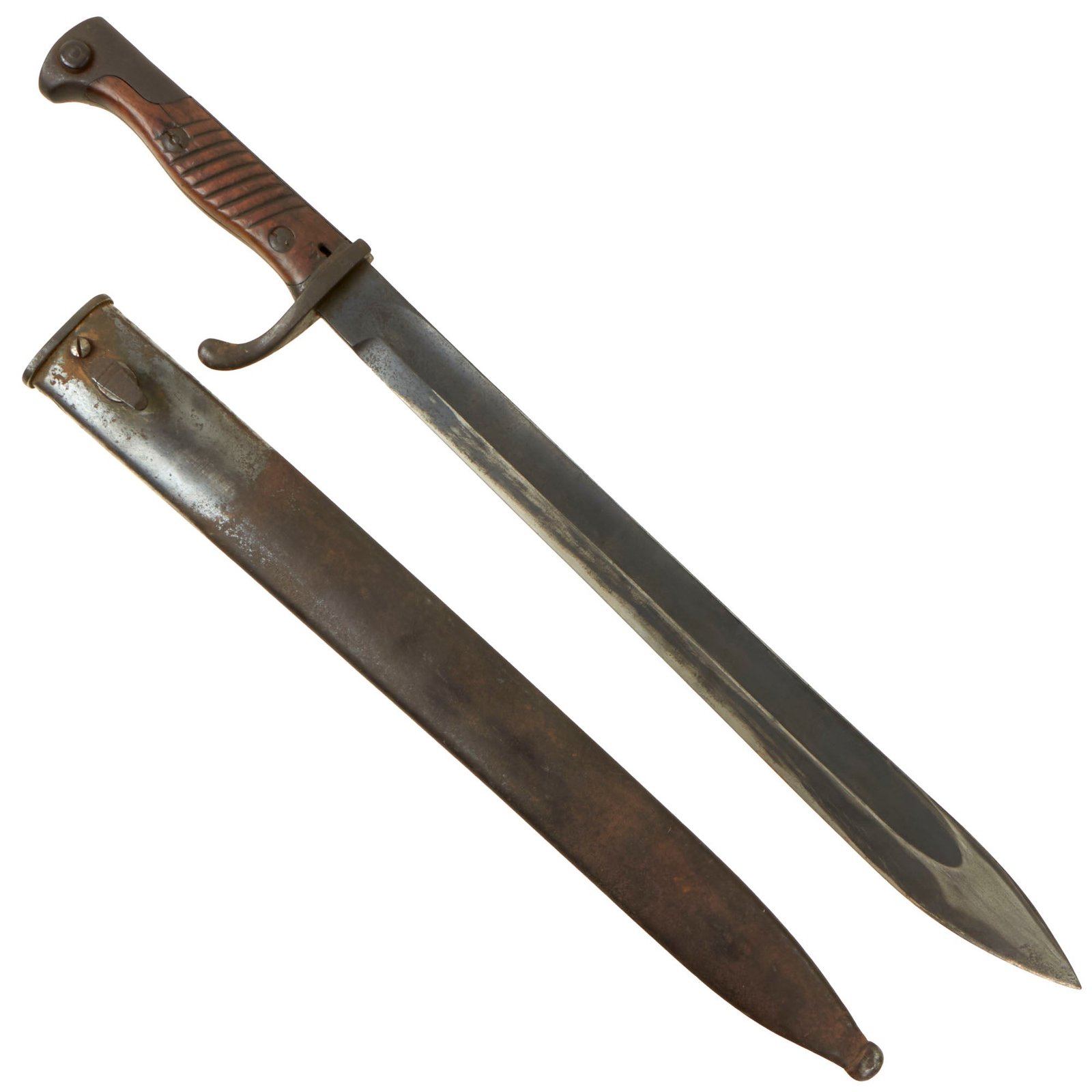 Buy Original German WWI WWII Reich’s Ministry of Aviation Marked M1898/05 n/A Butcher Bayonet by Weyersberg Kirschbaum & Cie with Scabbard - Dated 1916 | Original Firearms Antique For Sale