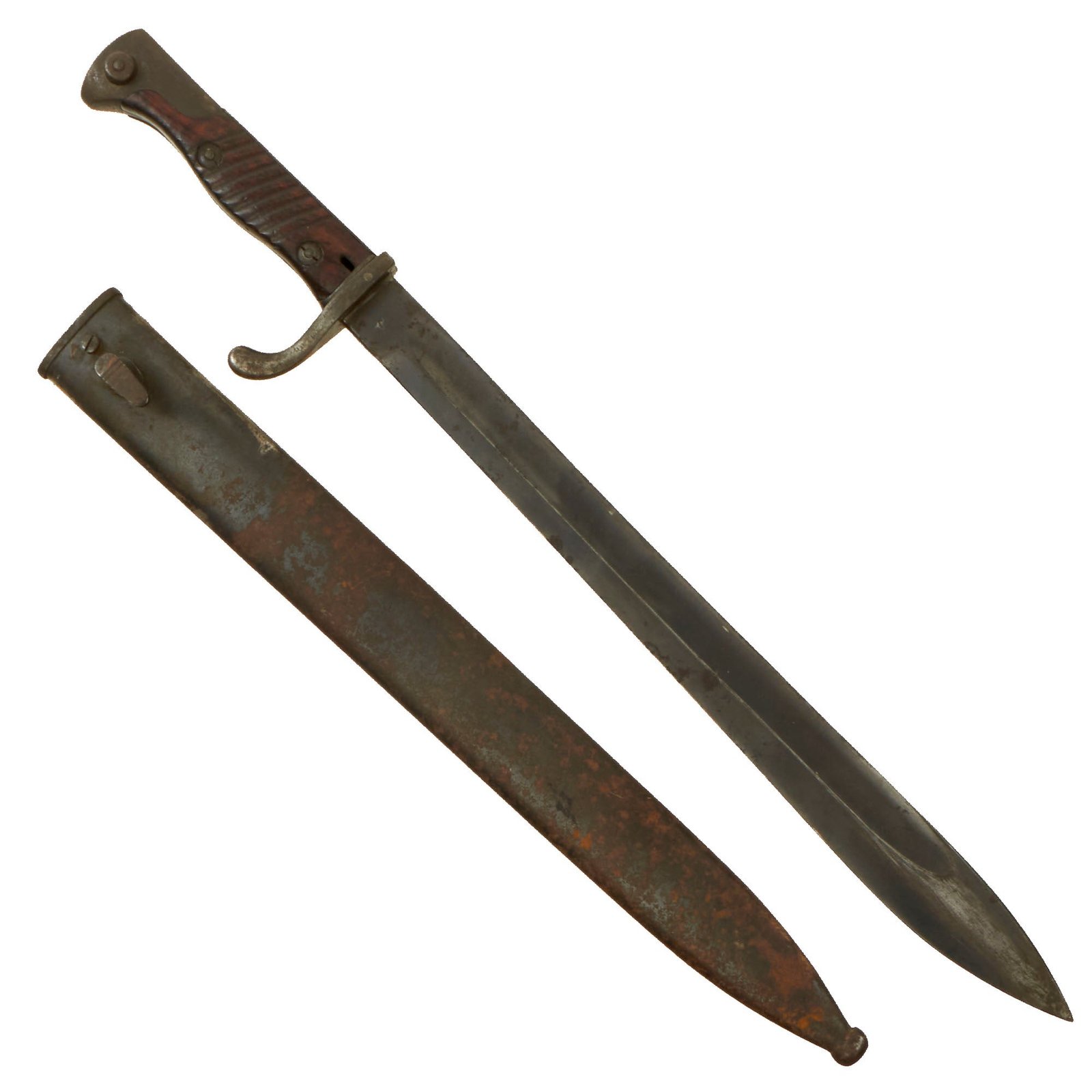 Original German WWI WWII Reich’s Ministry of Aviation Marked M1898/05 n/A Butcher Bayonet with Scabbard