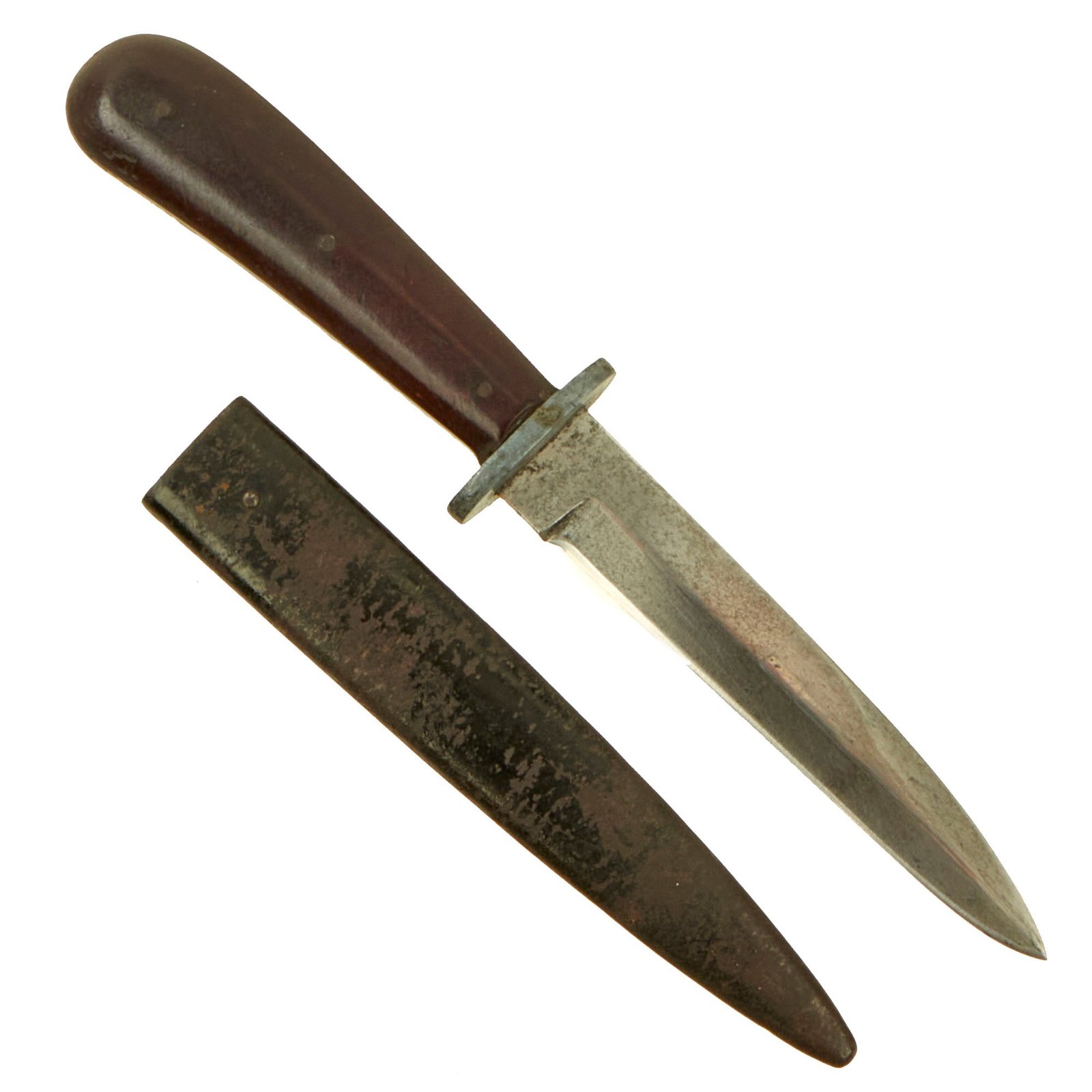 Buy Original German WWII Bakelite Handle Trench Fighting Knife by PUMA-Werk with Boot Scabbard | Original Firearms Antique For Sale