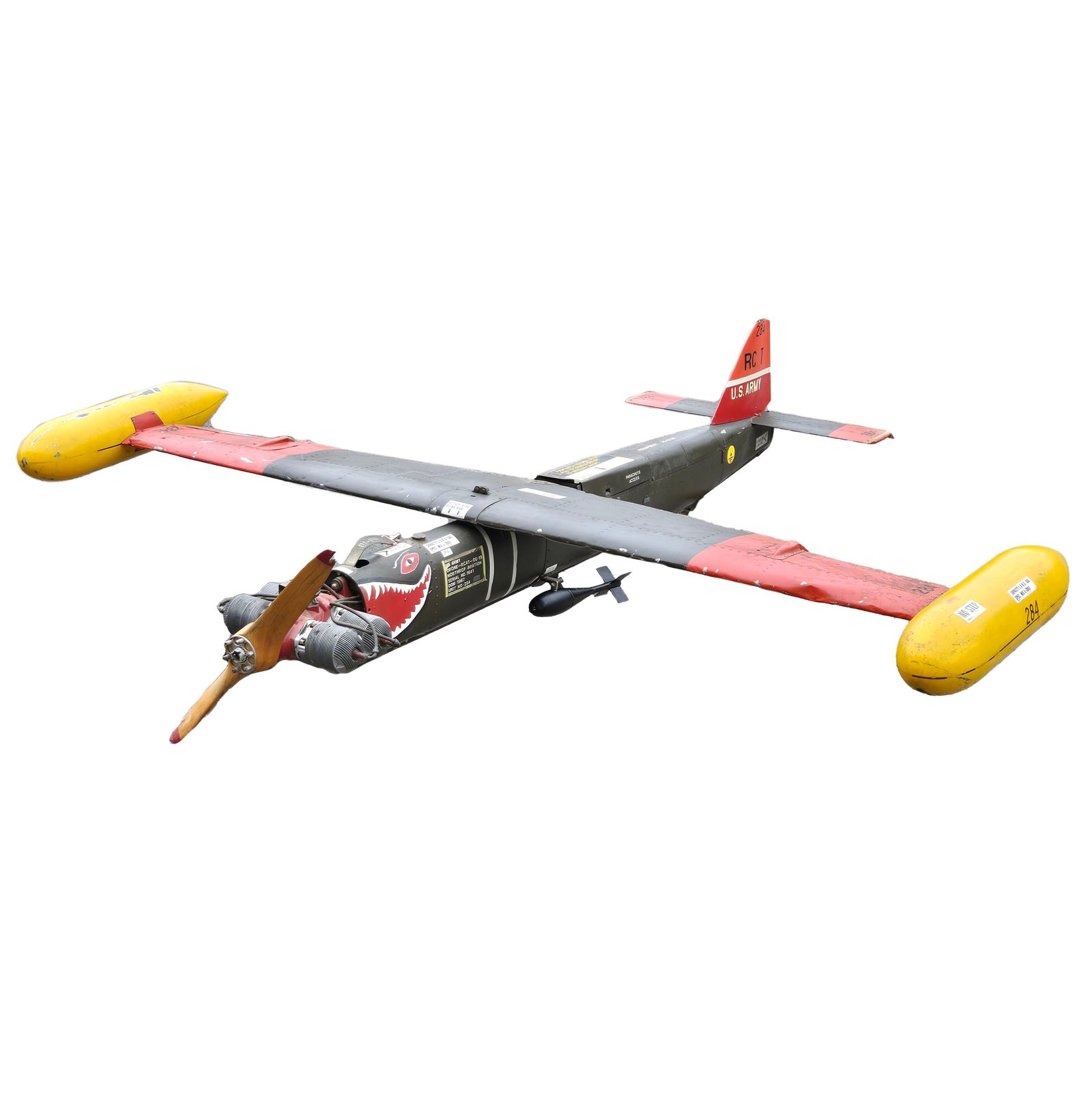 Buy Original U.S. Cold War Northrop Aviation OQ-19 Target Drone RCAT with MQM-57 Wing & Practice Bombs - Dated 1967 | Original Firearms Antique For Sale