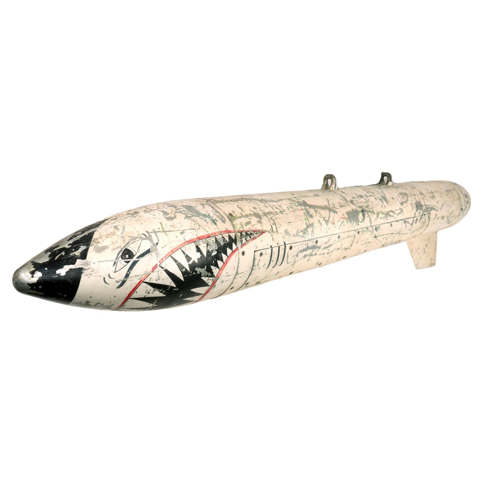 Buy Original U.S. Vietnam War Era “Flight Calculation Radar Telemetry Pod” Double-Sided Aircraft Ordnance with Suspension Lugs - Painted for Museum Display - 84” Long | Original Firearms Antique For Sale