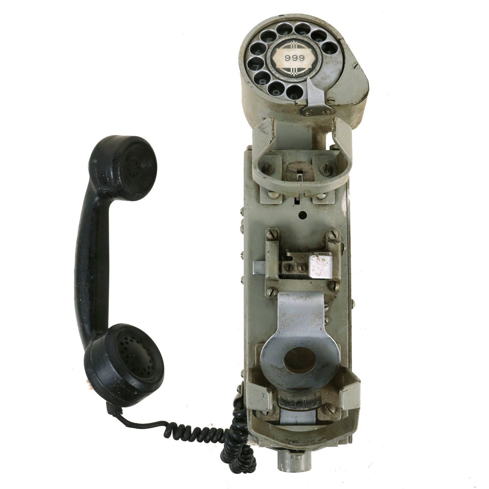 Buy Original U.S. WWII Navy Shipboard Bulkhead Mounted "Monophone" Dial Telephone Type F by Automatic Electric | Original Firearms Antique For Sale