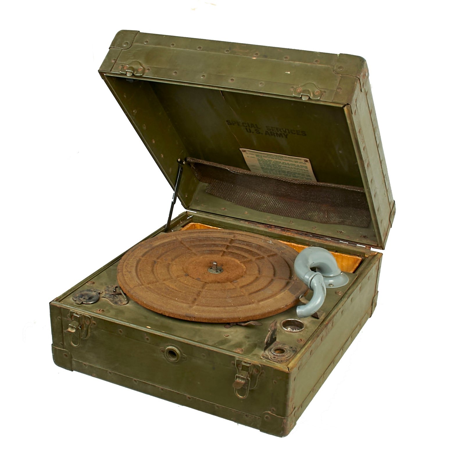 Buy Original U.S. WWII U.S. Army Special Services Phonograph Player - Needs Restoration | Original Firearms Antique For Sale