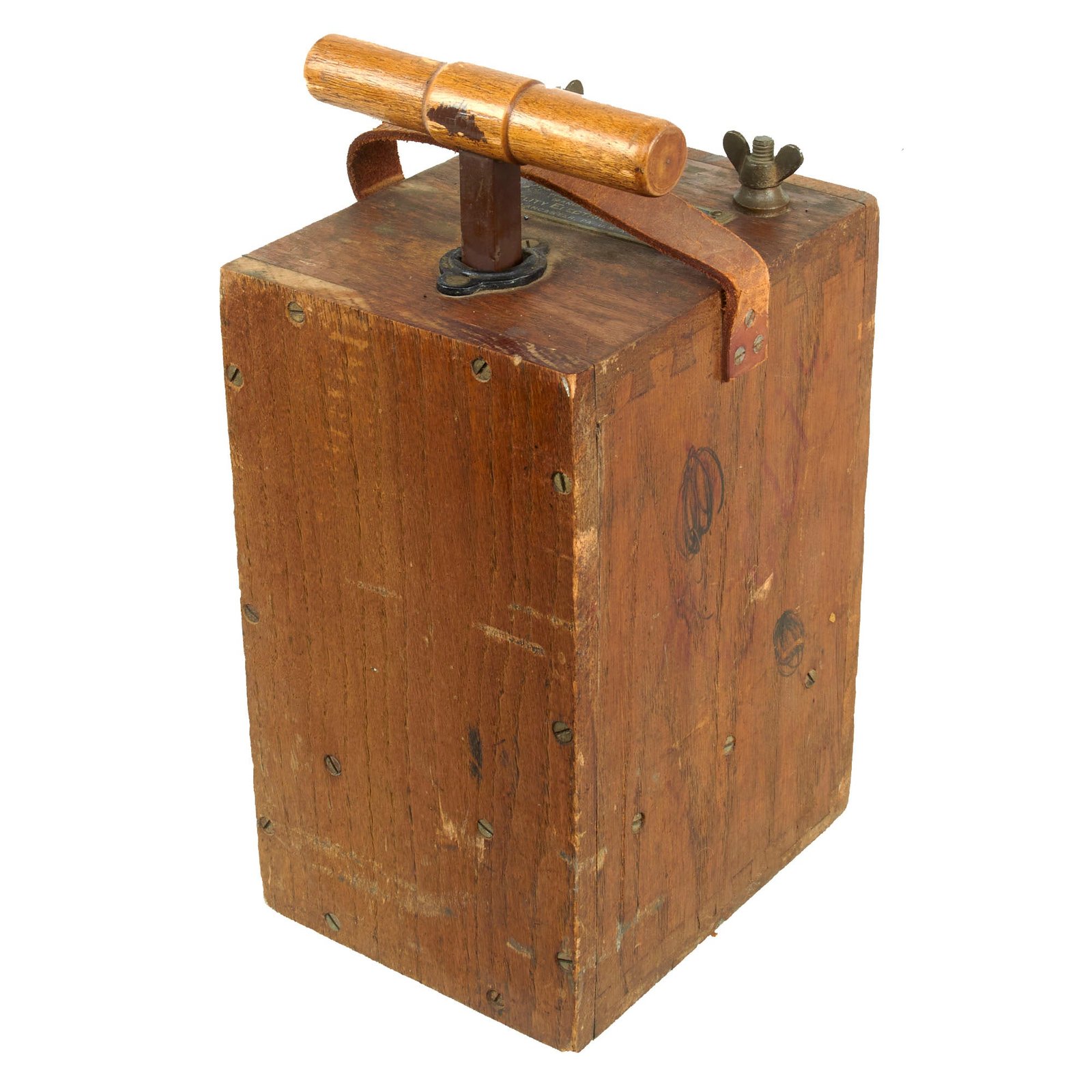 Buy Original U.S. WWII Scarce Engineers Standard 30-Cap Exploder Blasting Machine with Intact Strap by Fidelity Electric Company | Original Firearms Antique For Sale