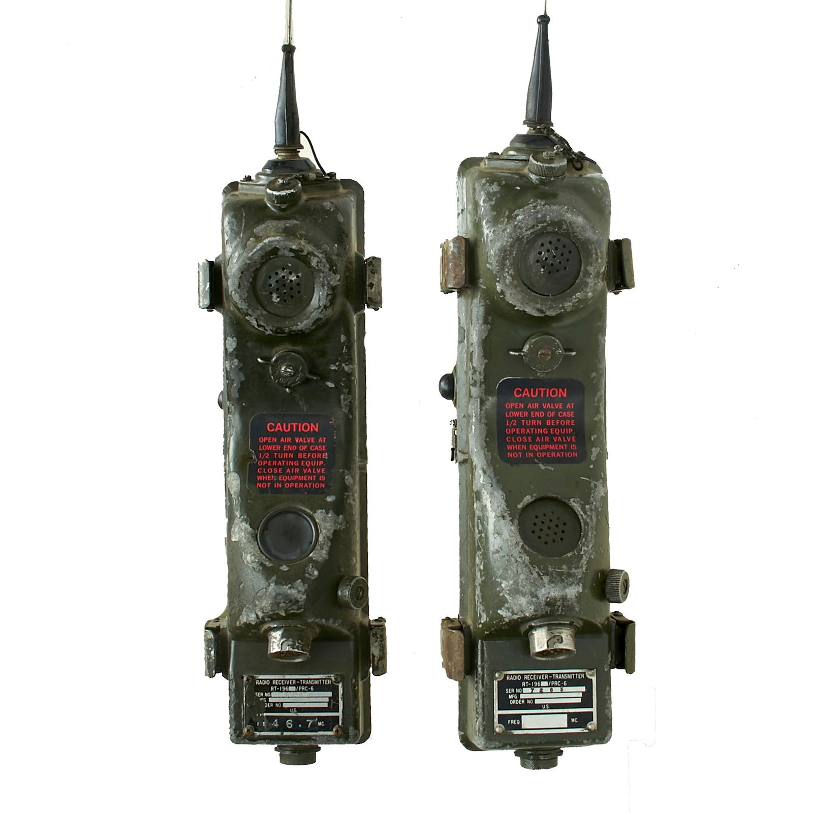 Buy Original U.S. Vietnam War Era RT-196/PRC-6 Radio Receiver Transmitter Walkie Talkie Set of 2 | Original Firearms Antique For Sale