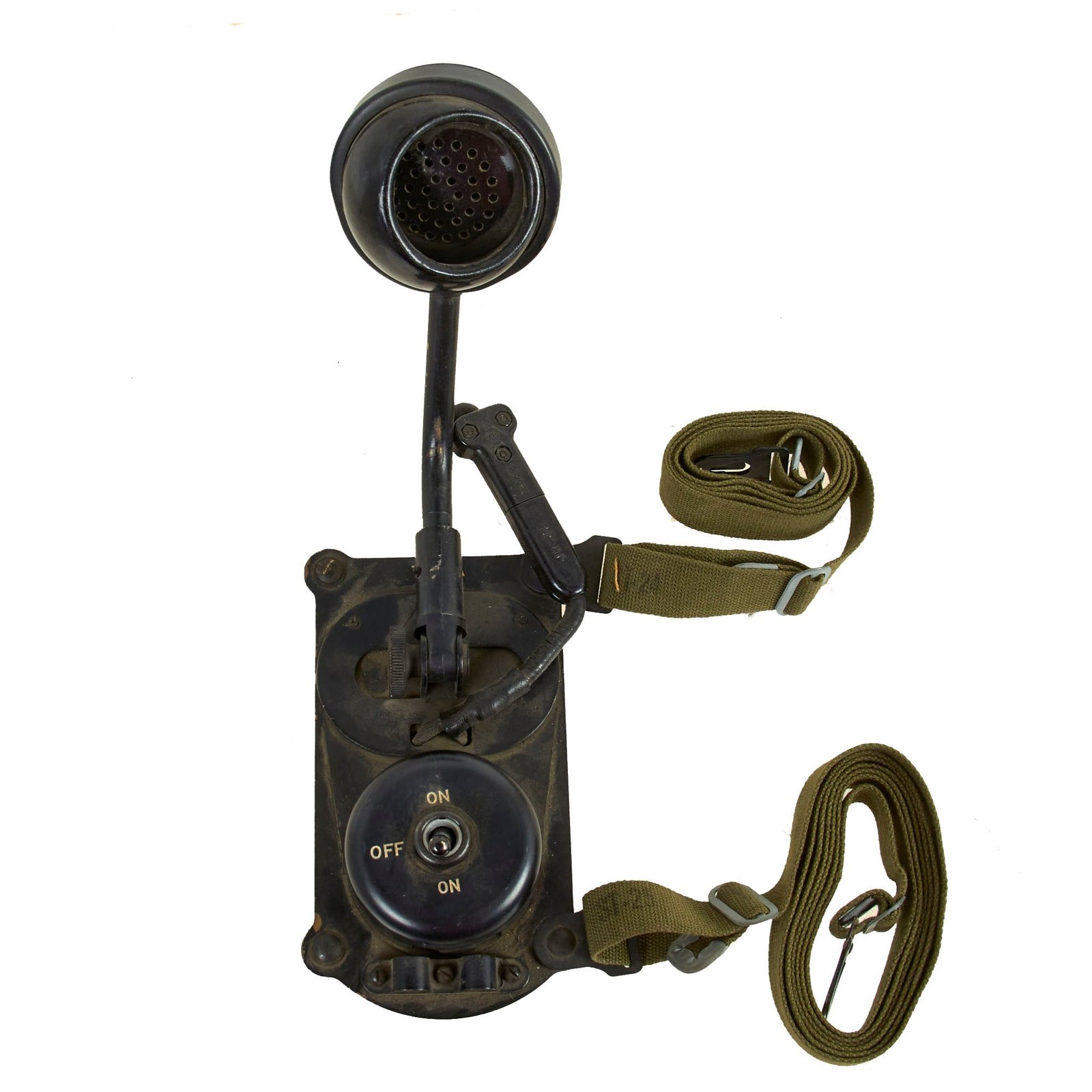 Buy Original U.S. WWII Army Signal Corps T-26-A Chest Microphone Unit with Straps - Dated 1945 | Original Firearms Antique For Sale