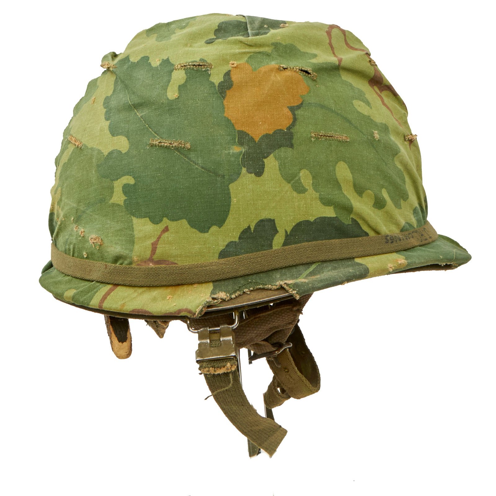 Buy Original U.S. Vietnam War Era M1 Helmet with 1983 Dated Paratrooper Liner & Reversible Camouflage Cover - Complete | Original Firearms Antique For Sale