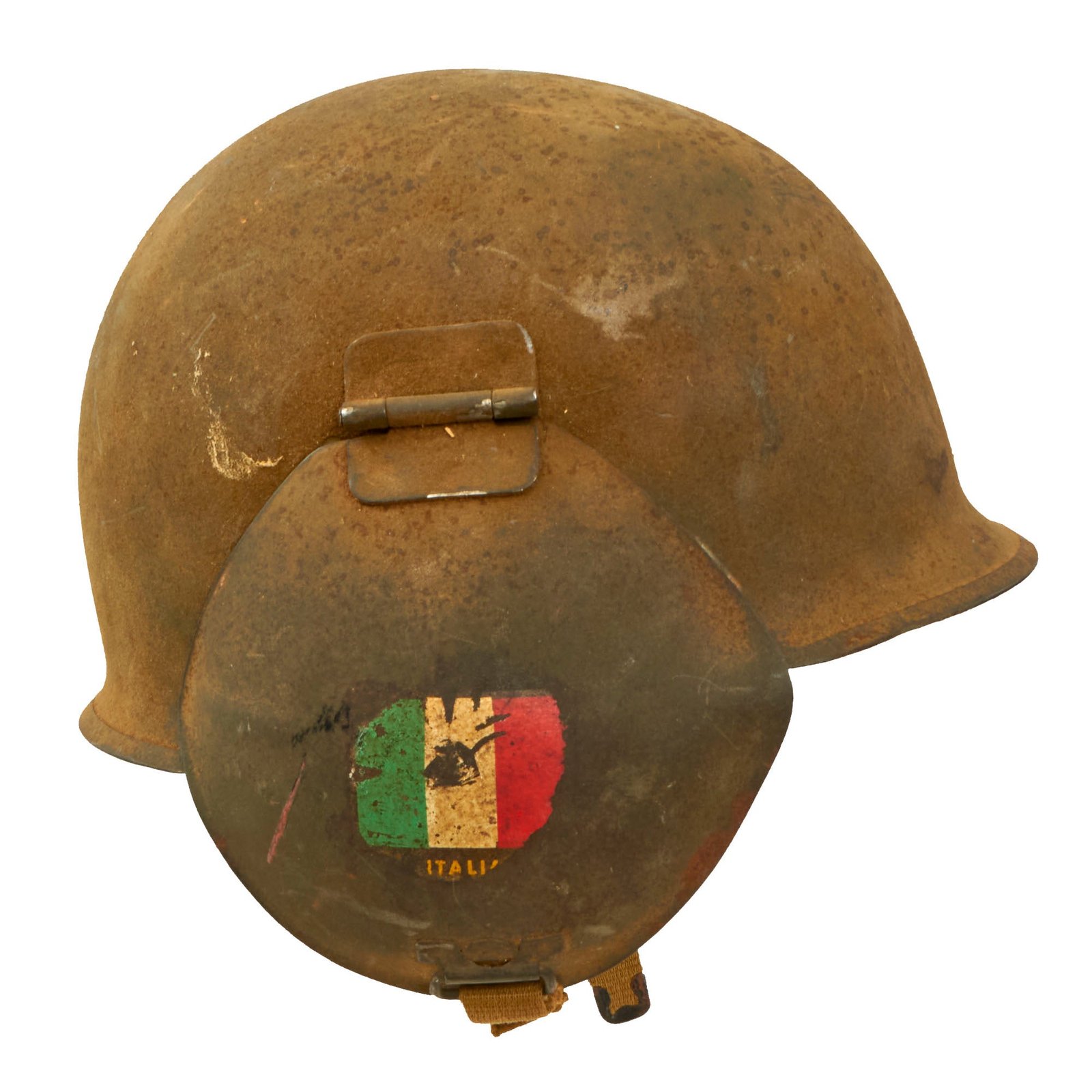 Buy Original U.S. WWII USAAF Bomber Crew M3 Steel FLAK Helmet with Italy Decals | Original Firearms Antique For Sale