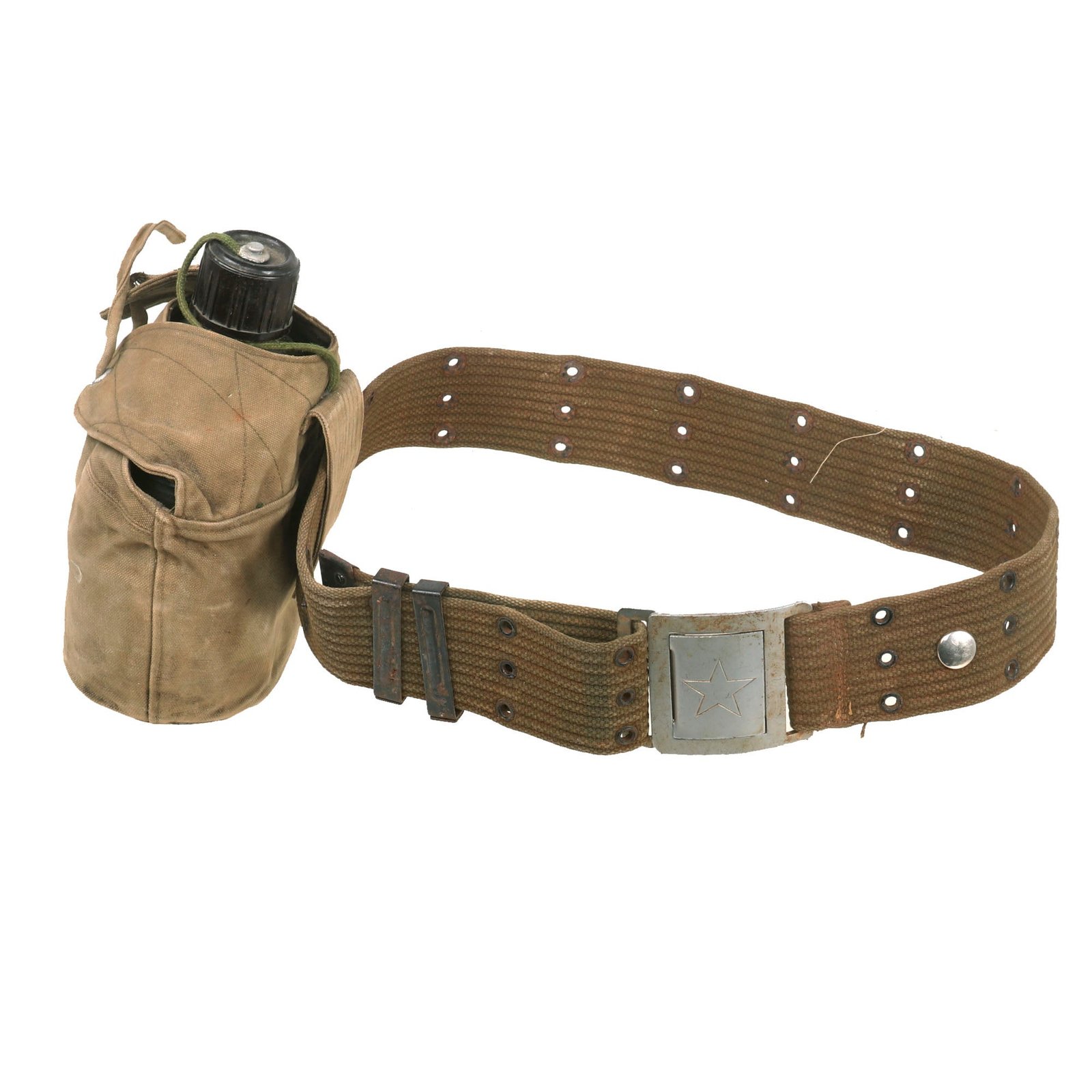 Buy Original Vietnam War North Vietnamese Army Waist Belt & Buckle with Canteen, Cover & Cup | Original Firearms Antique For Sale