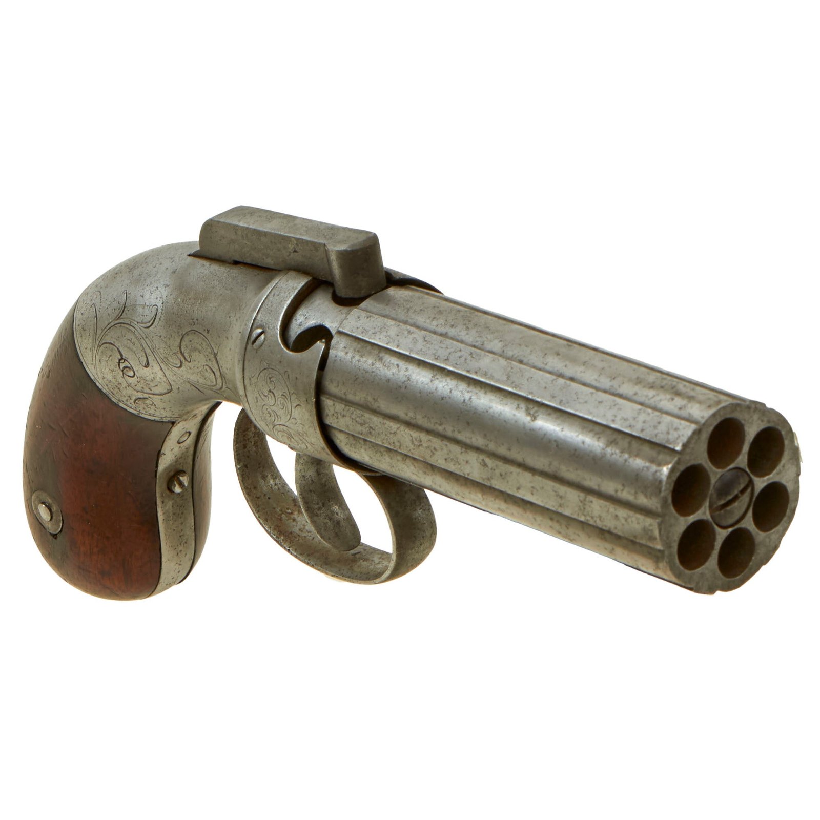Buy Original U.S. Allen & Thurber of Worcester 1837 Patent .31cal Percussion Pepperbox Revolver - Matching Serial 104 | Original Firearms Antique For Sale