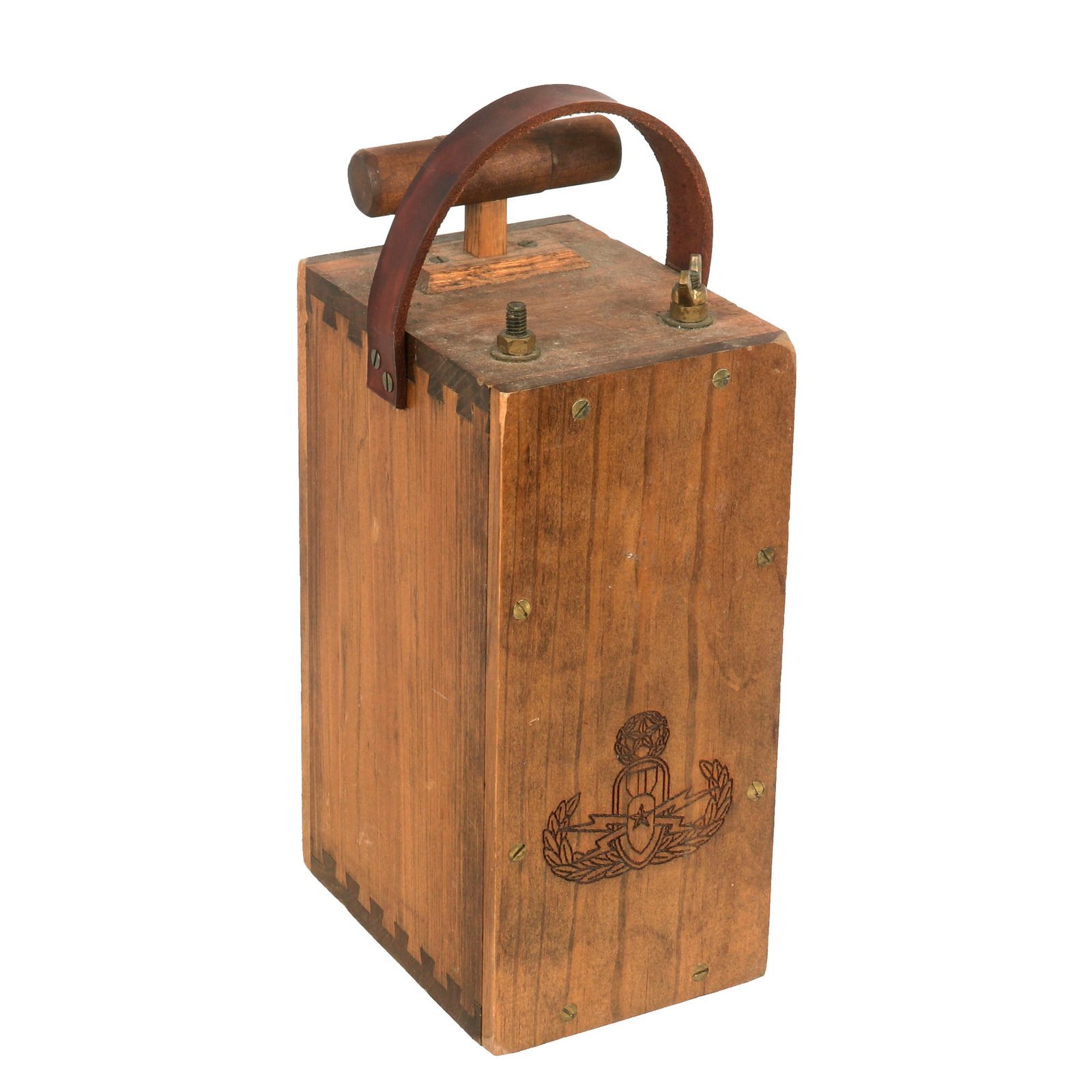 Buy Original U.S. Vietnam War Era EOD Explosive Ordnance Disposal Souvenir Blasting Box with Engraved Master EOD Insignia | Original Firearms Antique For Sale