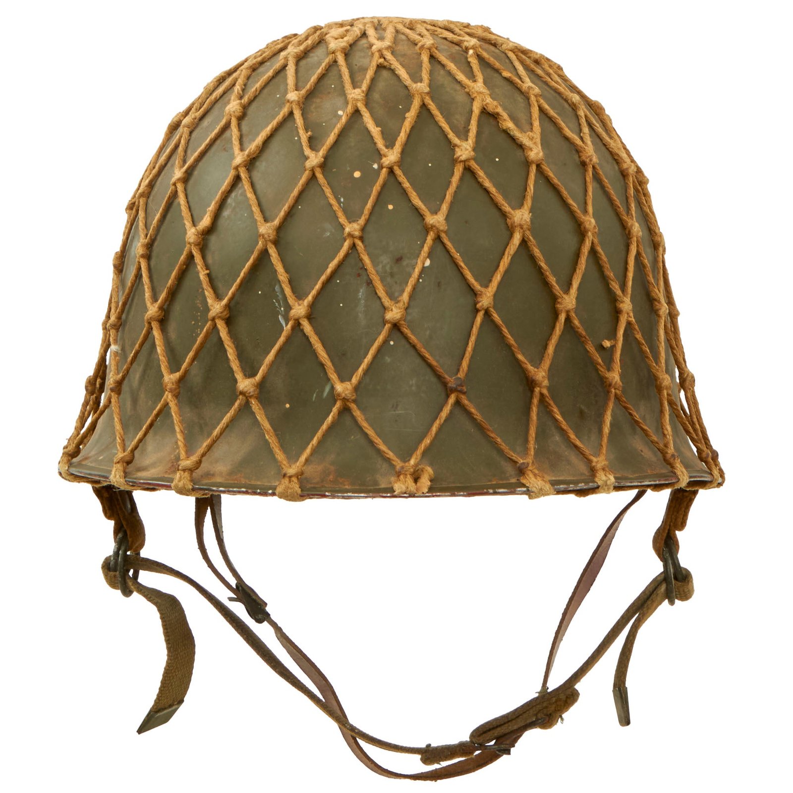 Buy Original South African M1963 South African Defense Force Helmet with Net - Full Liner & Chinstrap | Original Firearms Antique For Sale