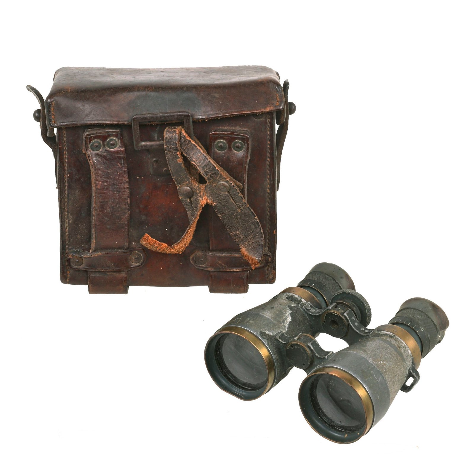 Buy Original Imperial German WWI Fernglas 08 Binoculars by Rodenstock with Leather Case | Original Firearms Antique For Sale