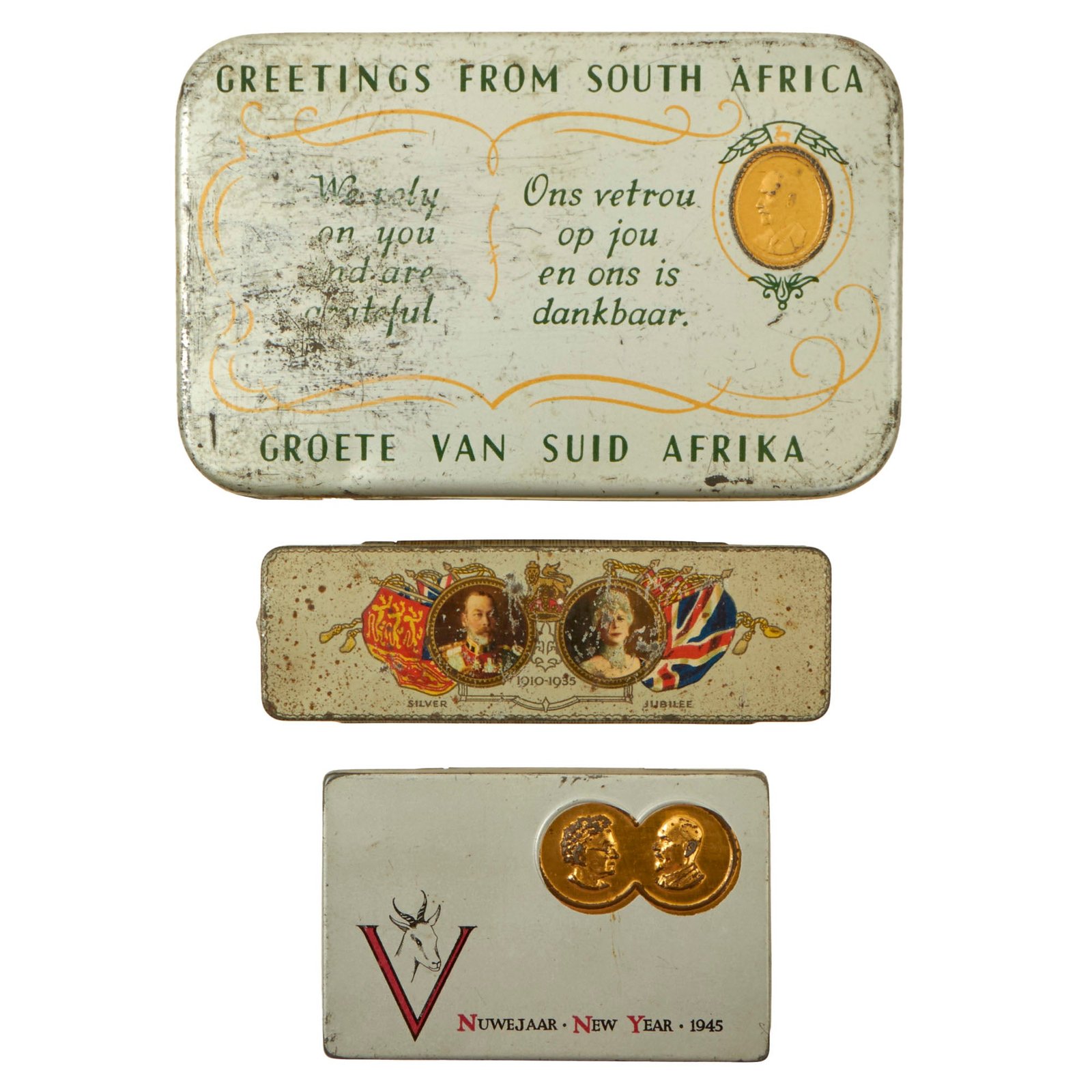 Buy Original South African WWII Lot of 3 Ration Tins - 1935, 1940 & 1945 | Original Firearms Antique For Sale