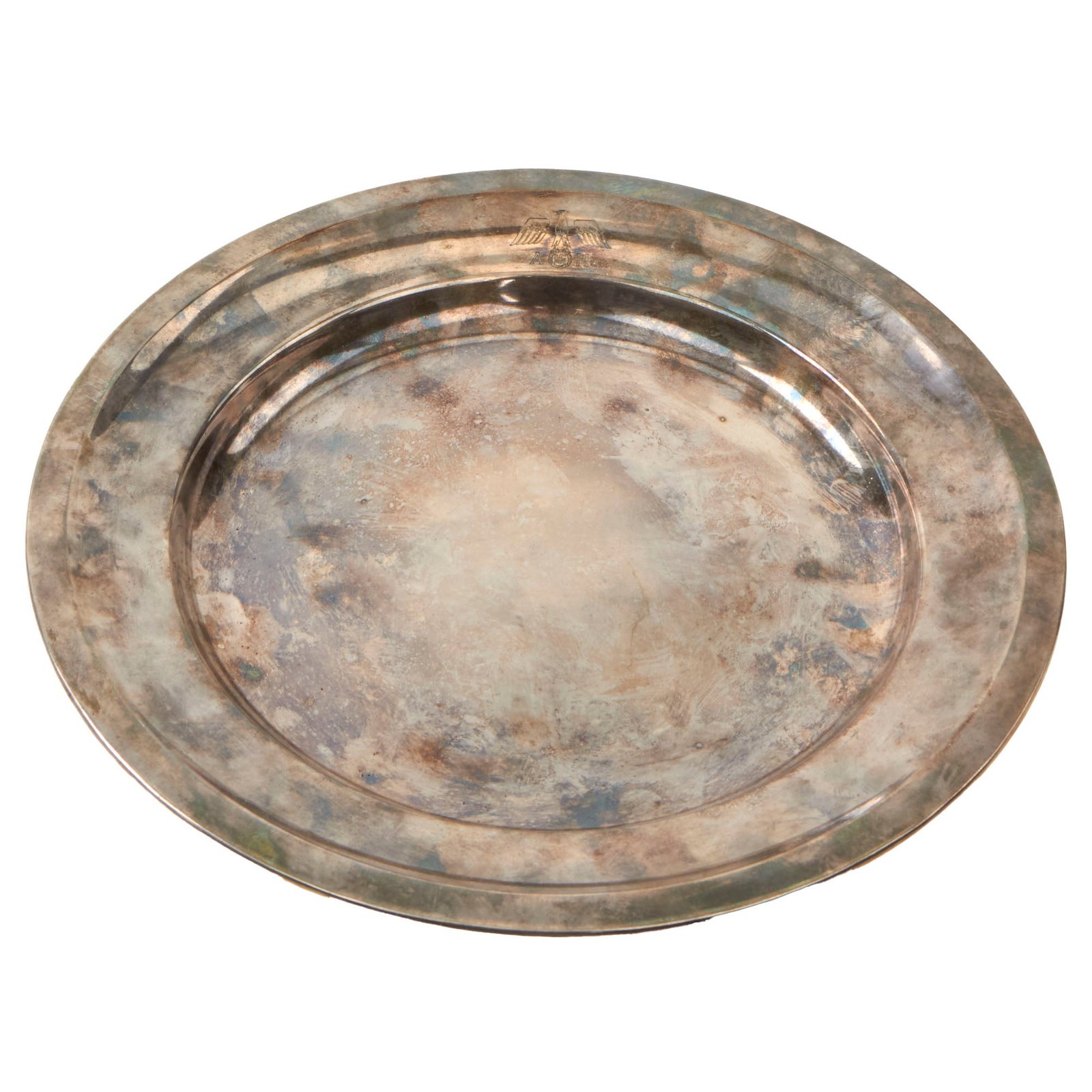 Buy Original Rare German WWII AH Formal Pattern Silver Warming Tray by Wellner | Original Firearms Antique For Sale