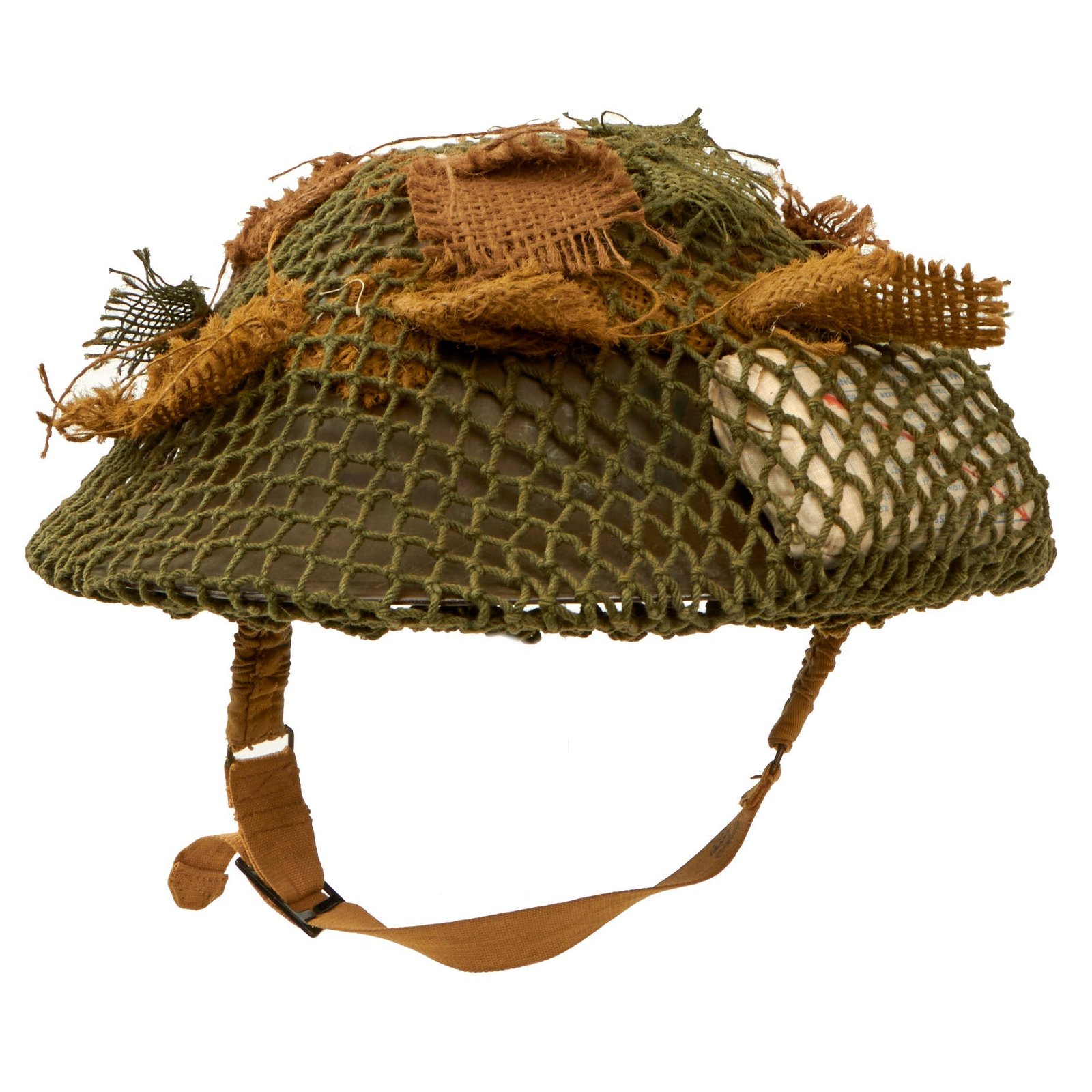 Buy Original Canadian / British WWII MkII Brodie Steel Helmet with Helmet Net and British Shell Dressing - Dated 1942 | Original Firearms Antique For Sale