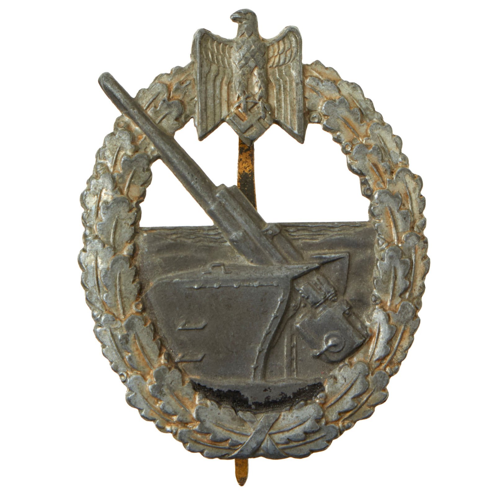 Buy Original German WWII Kriegsmarine Coastal Artillery Badge by C.E. Juncker of Berlin | Original Firearms Antique For Sale