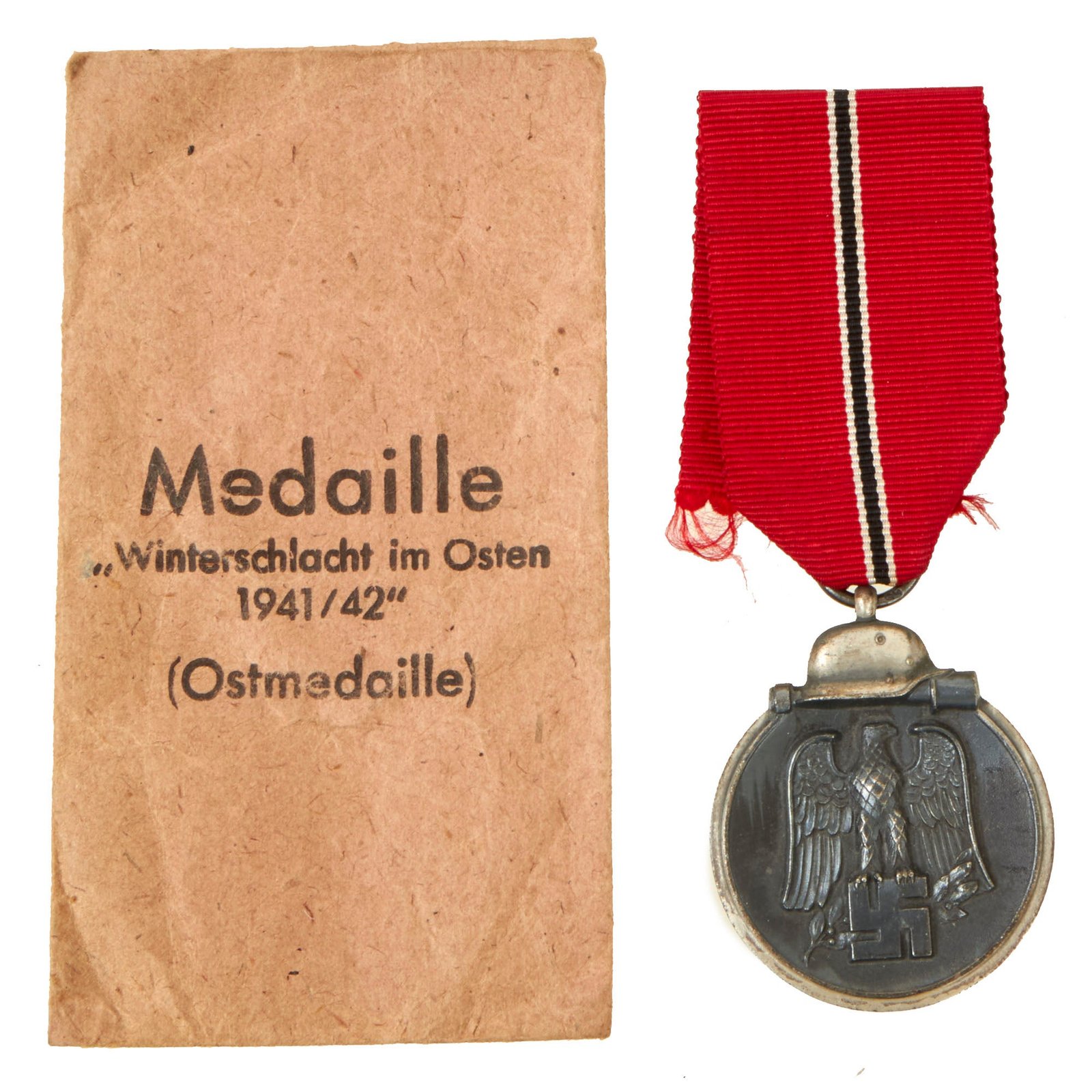 Buy Original German WWII Eastern Front Medal by Klein & Quenzer A.G with Original Packet - Ostmedaille | Original Firearms Antique For Sale